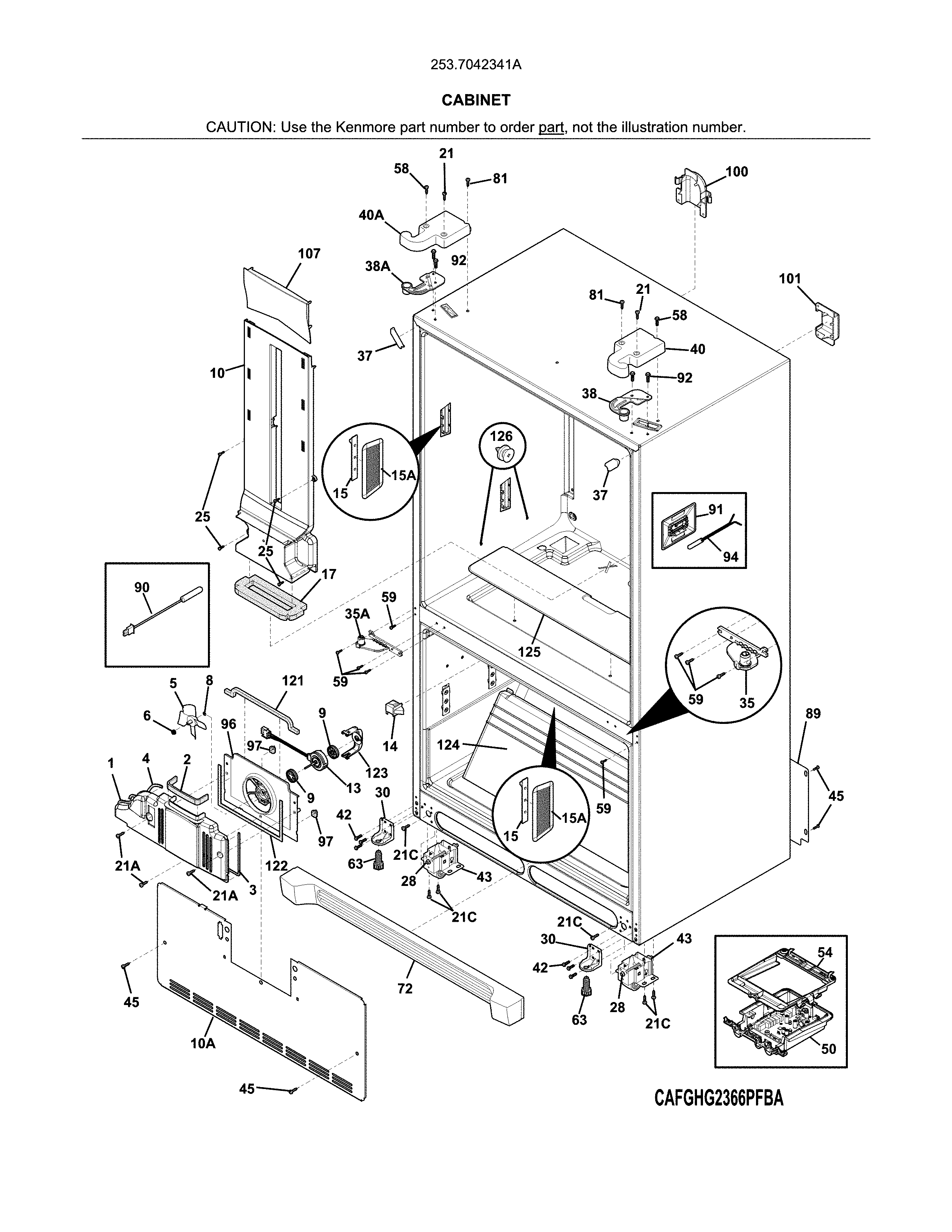 Kenmore 2537042341A cabinet diagram