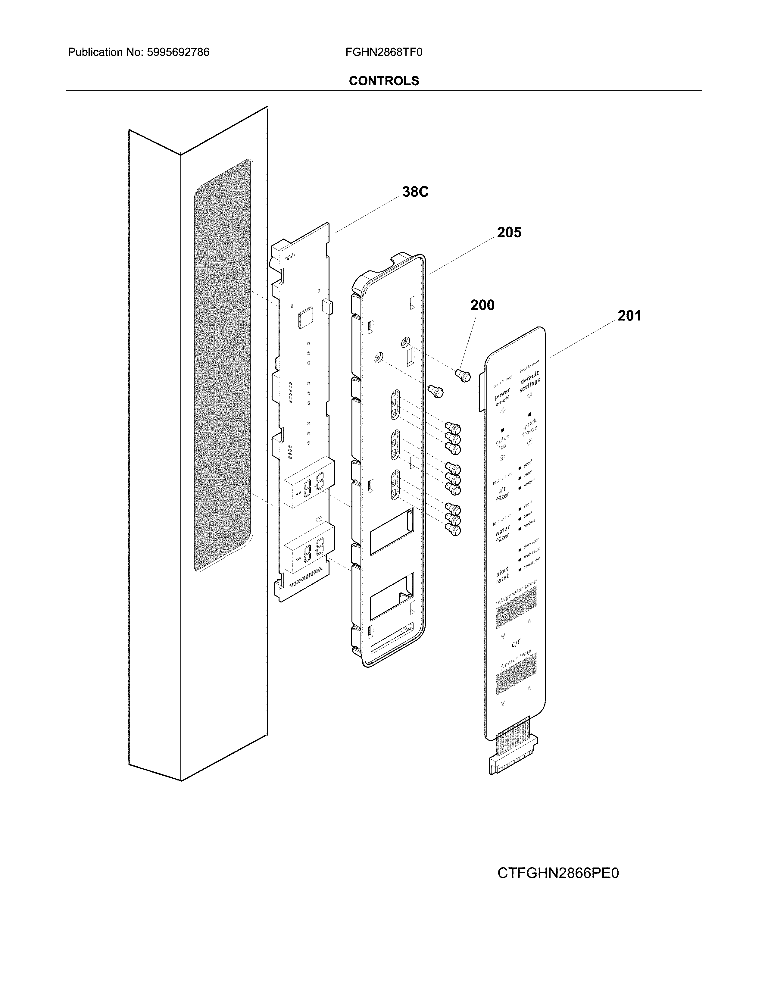 Frigidaire FGHN2868TF0 controls diagram