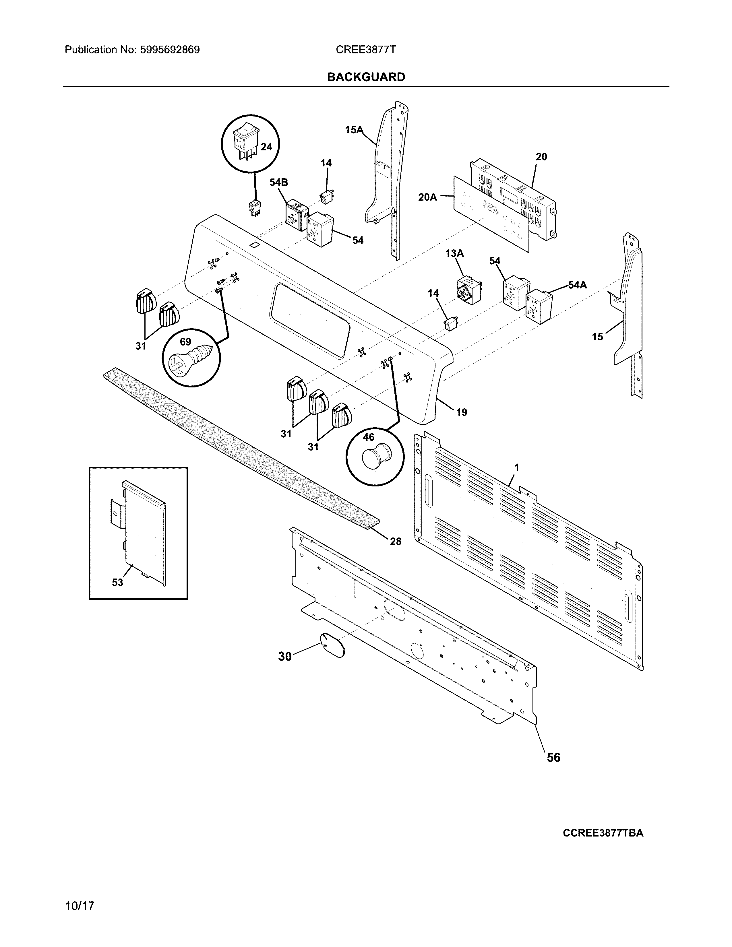 Crosley CREE3877TWA backguard diagram