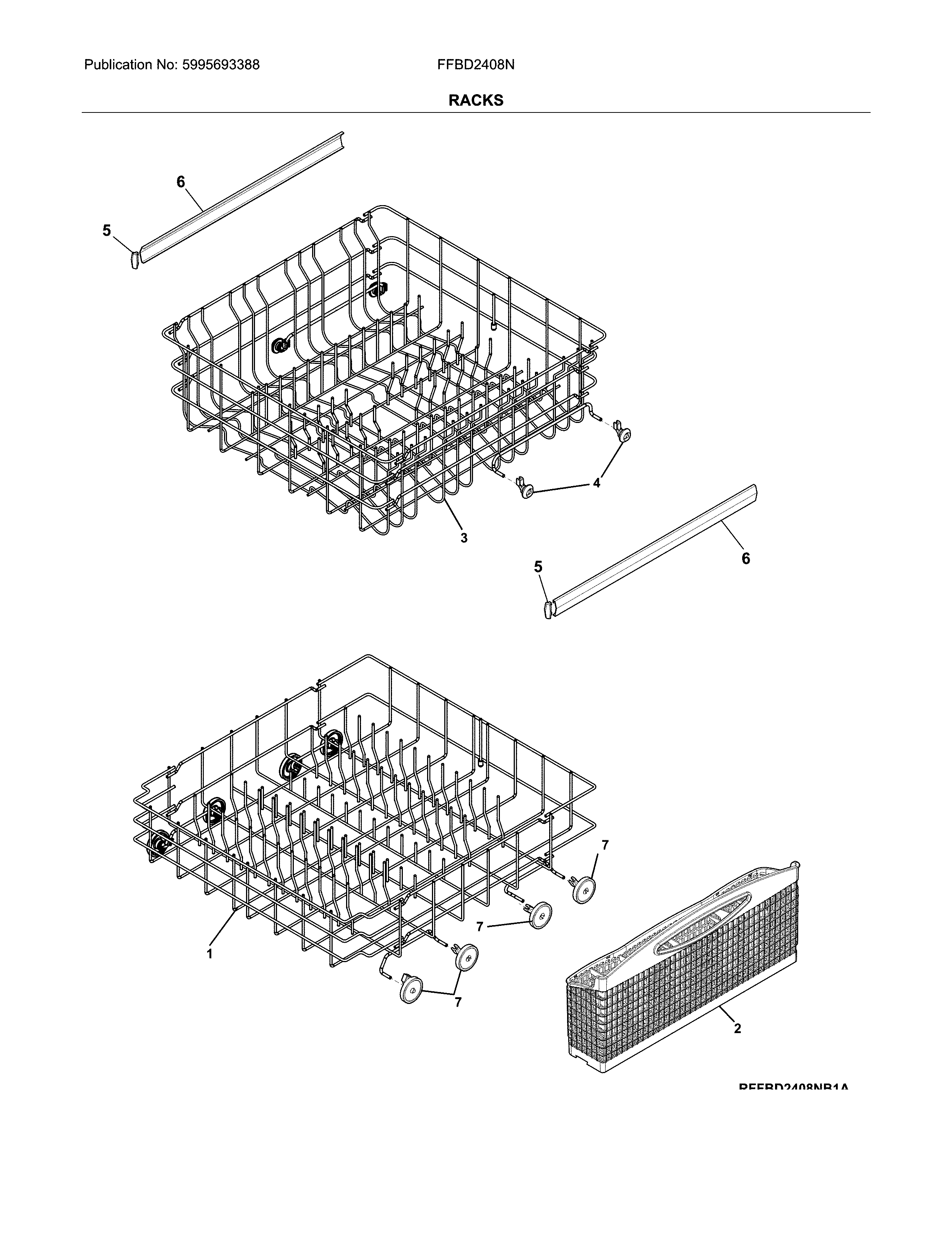 Frigidaire FFBD2408NS10C racks diagram