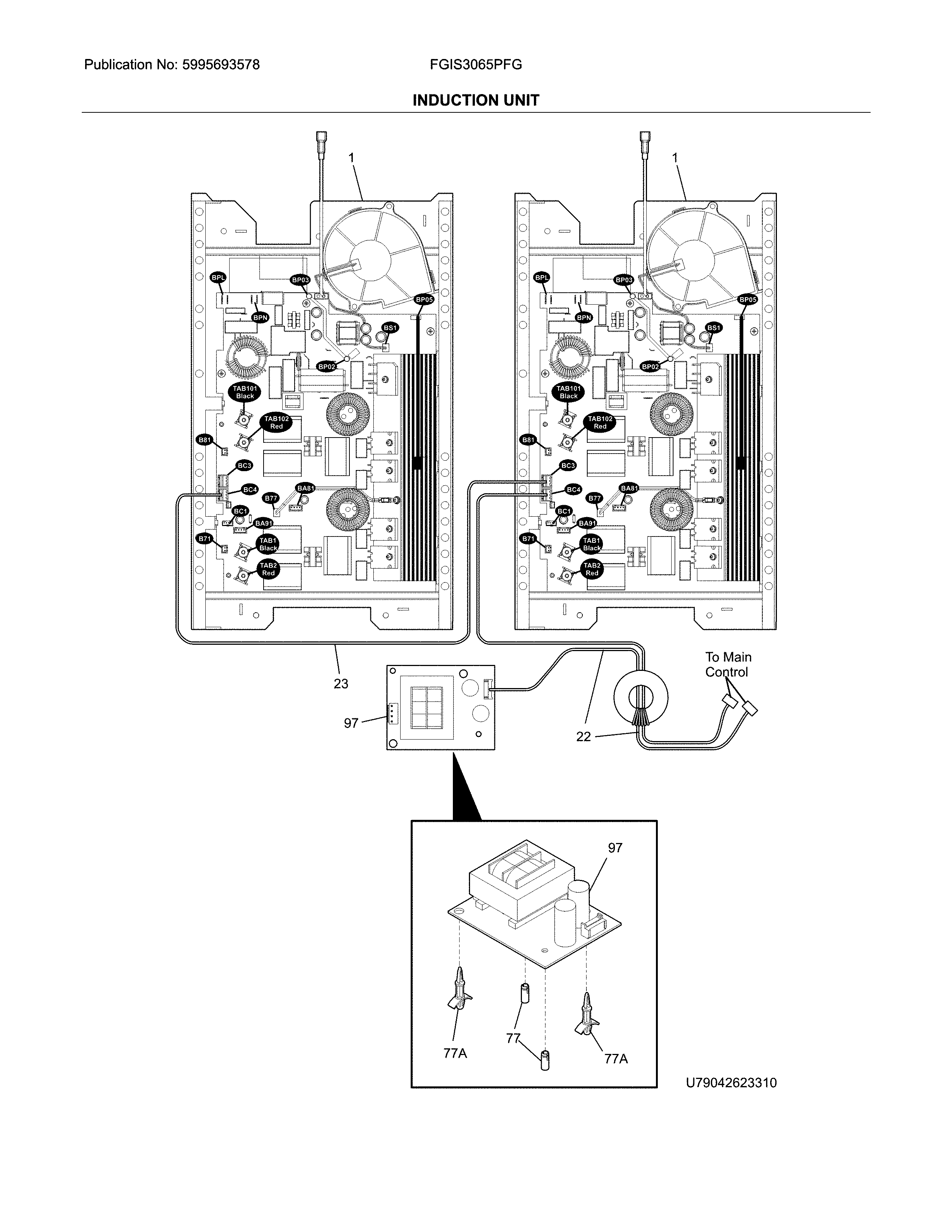 Frigidaire FGIS3065PFG induction unit diagram