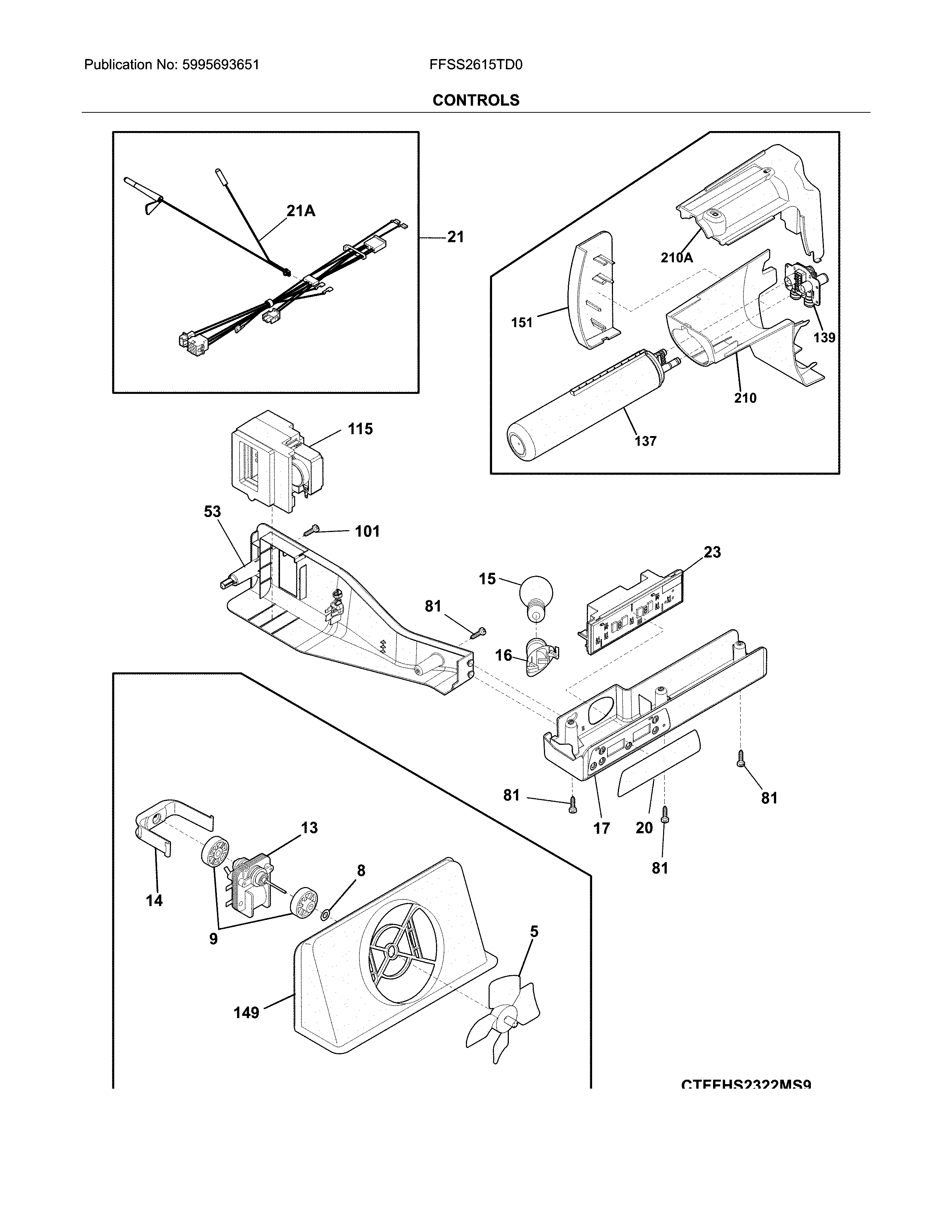 Frigidaire FFSS2615TD0 controls diagram