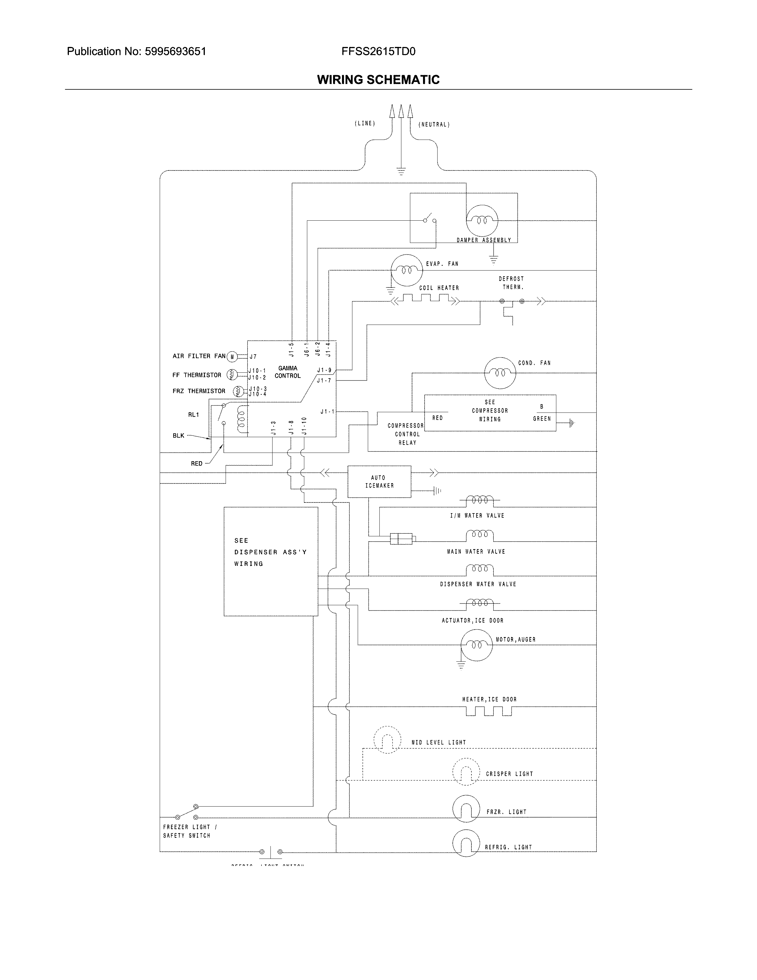 Frigidaire FFSS2615TD0 wiring schematic diagram