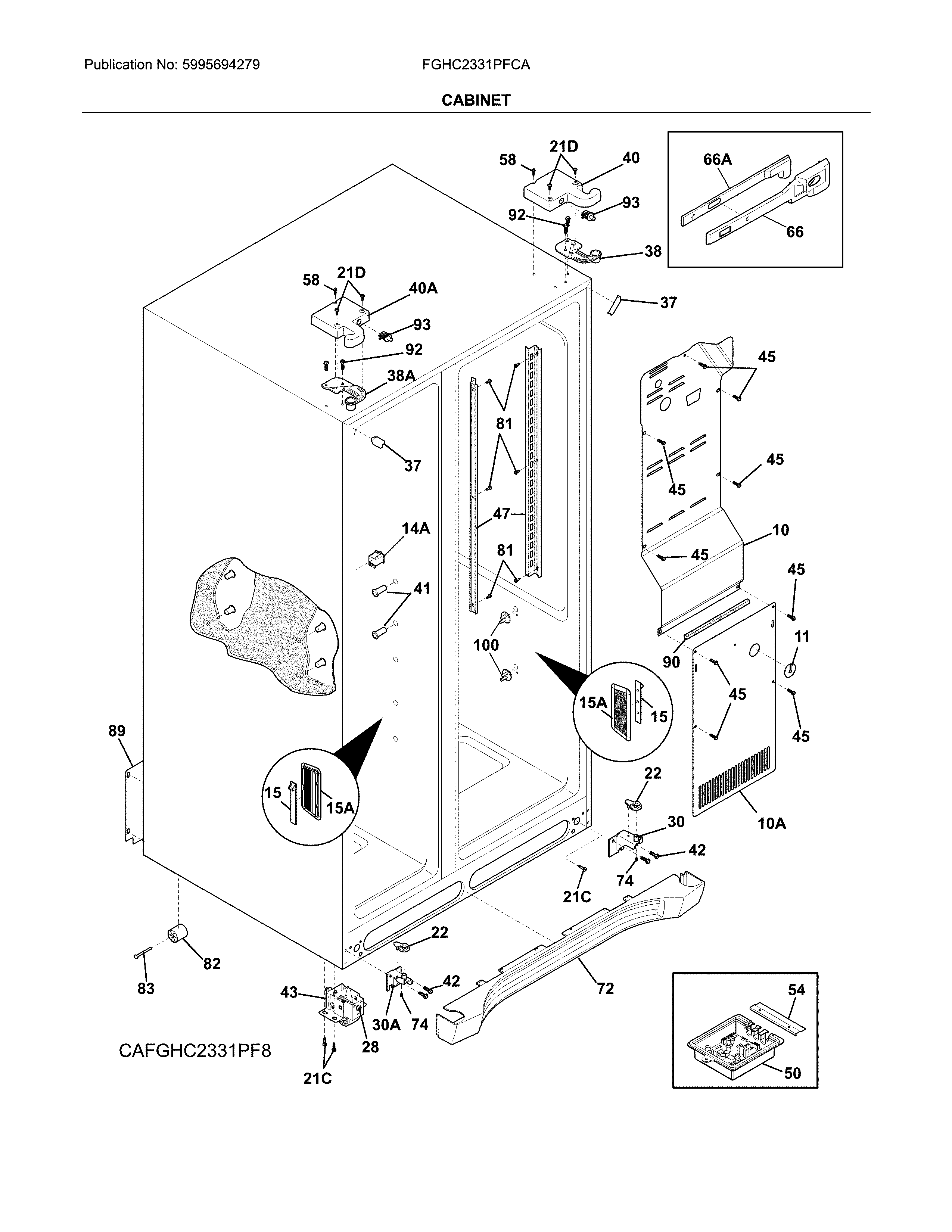 Frigidaire FGHC2331PFCA cabinet diagram