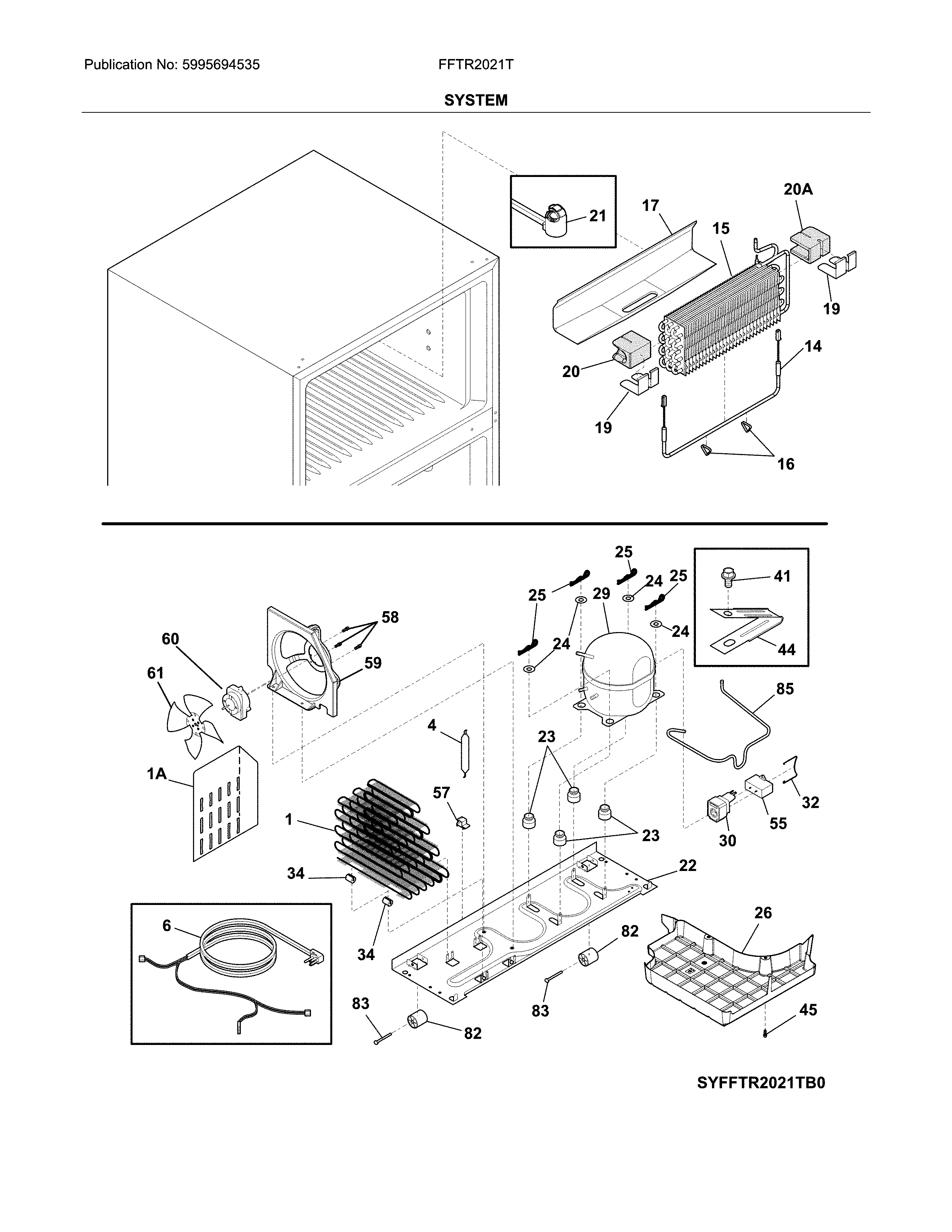 Frigidaire FFTR2021TW0 system diagram
