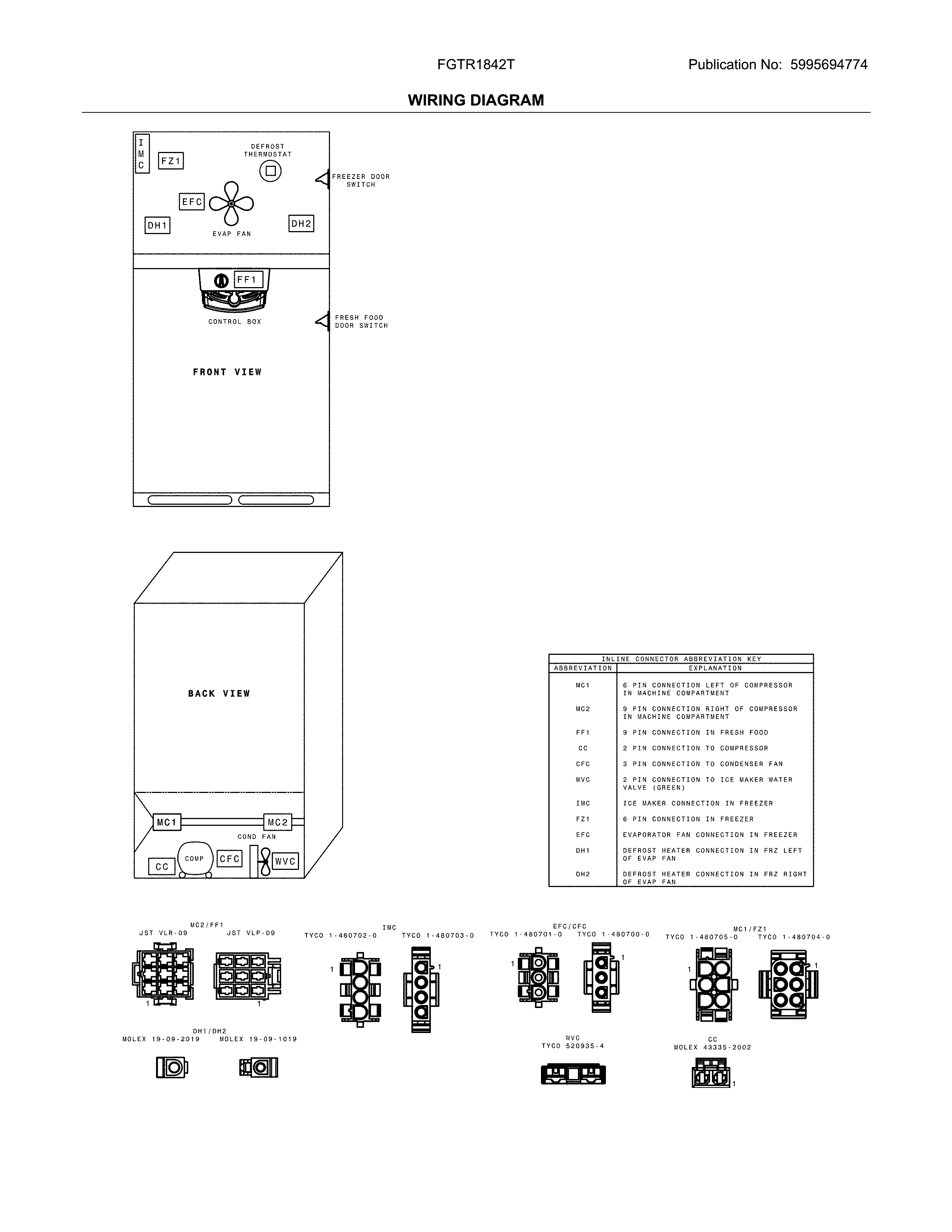 Frigidaire FGTR1842TF1 wiring diagram diagram