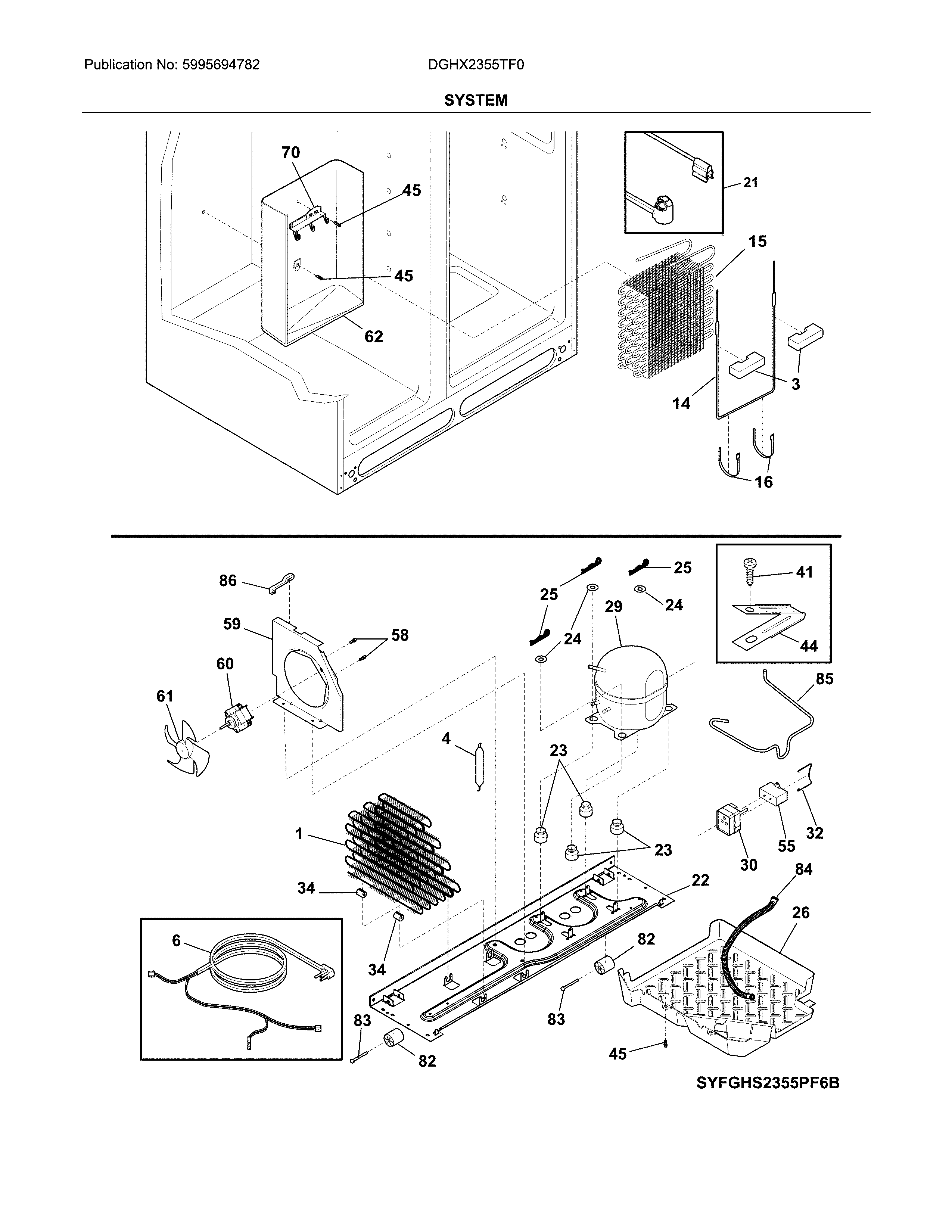 Frigidaire DGHX2355TF0 system diagram