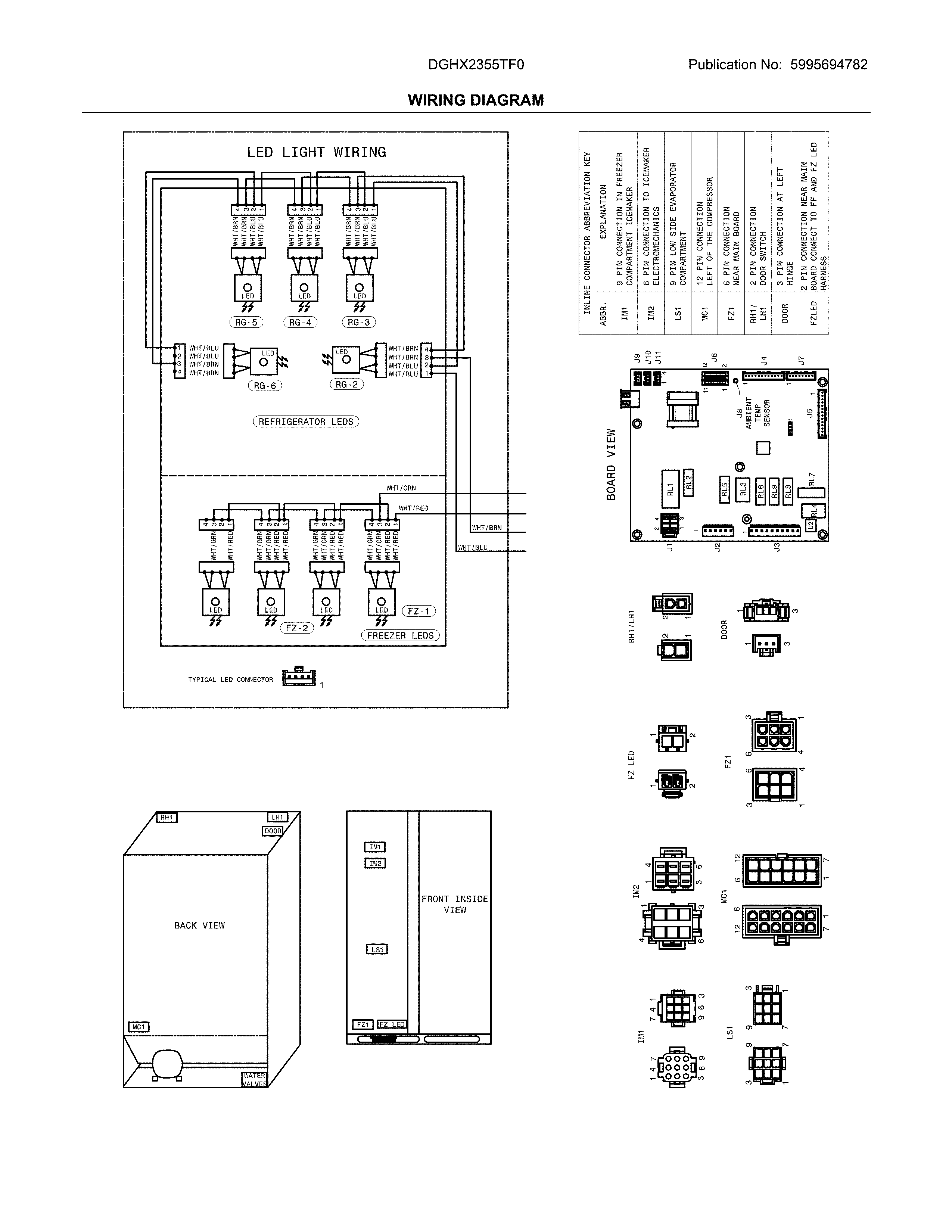 Frigidaire DGHX2355TF0 wiring diagram diagram