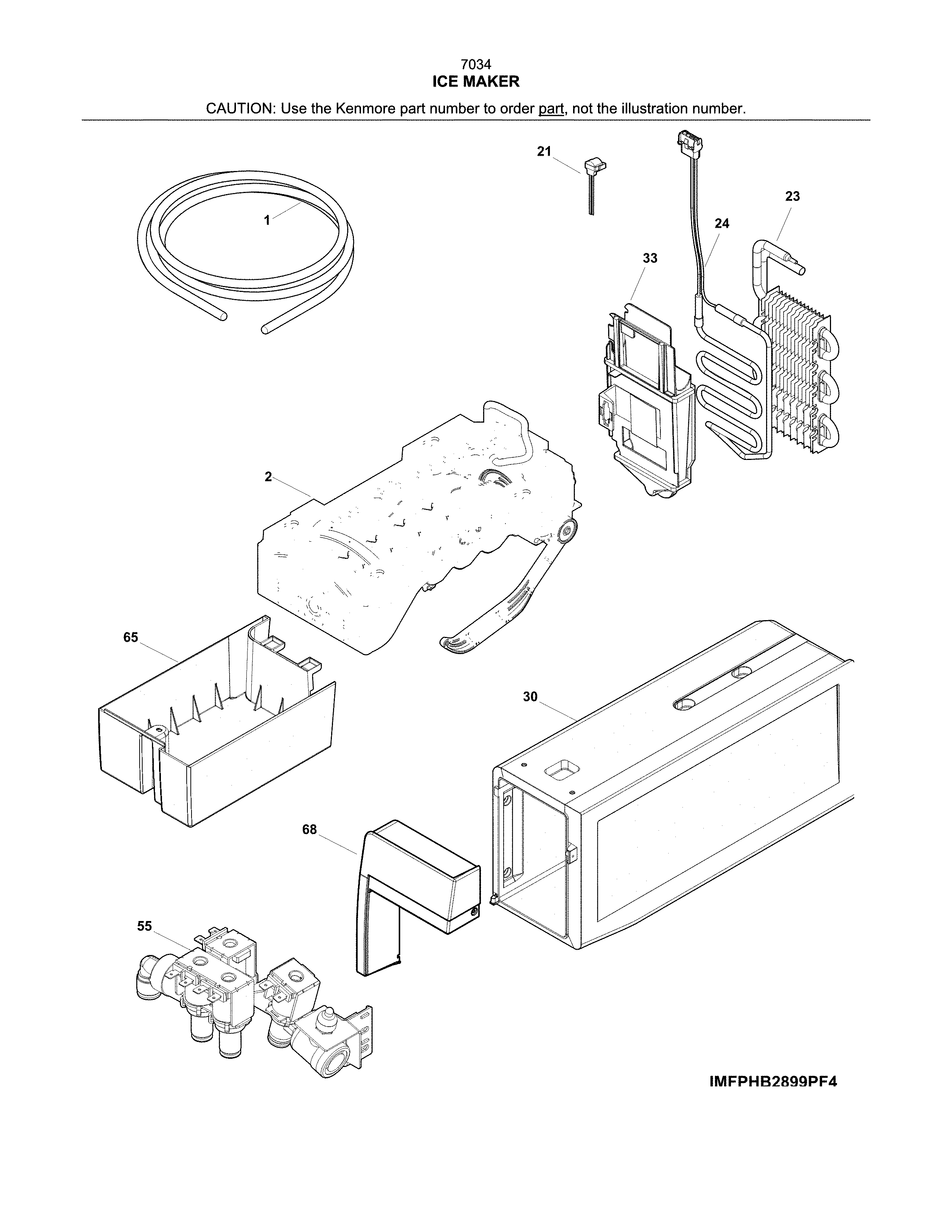 Kenmore 25370349410 ice maker diagram