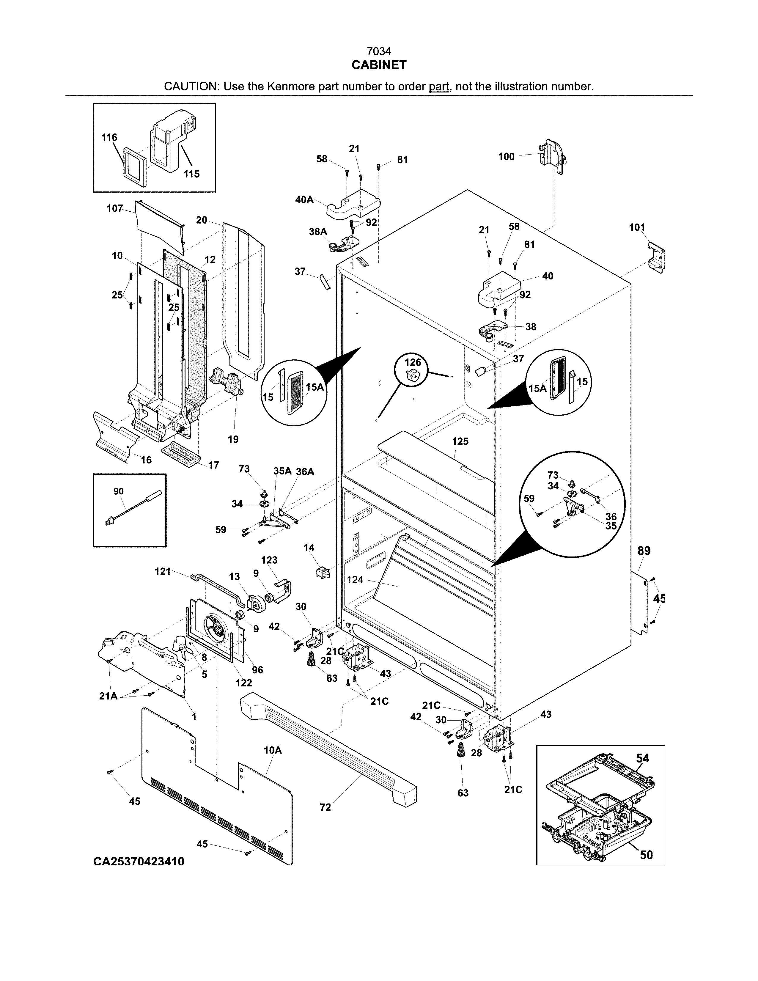 Kenmore 25370349413 cabinet diagram