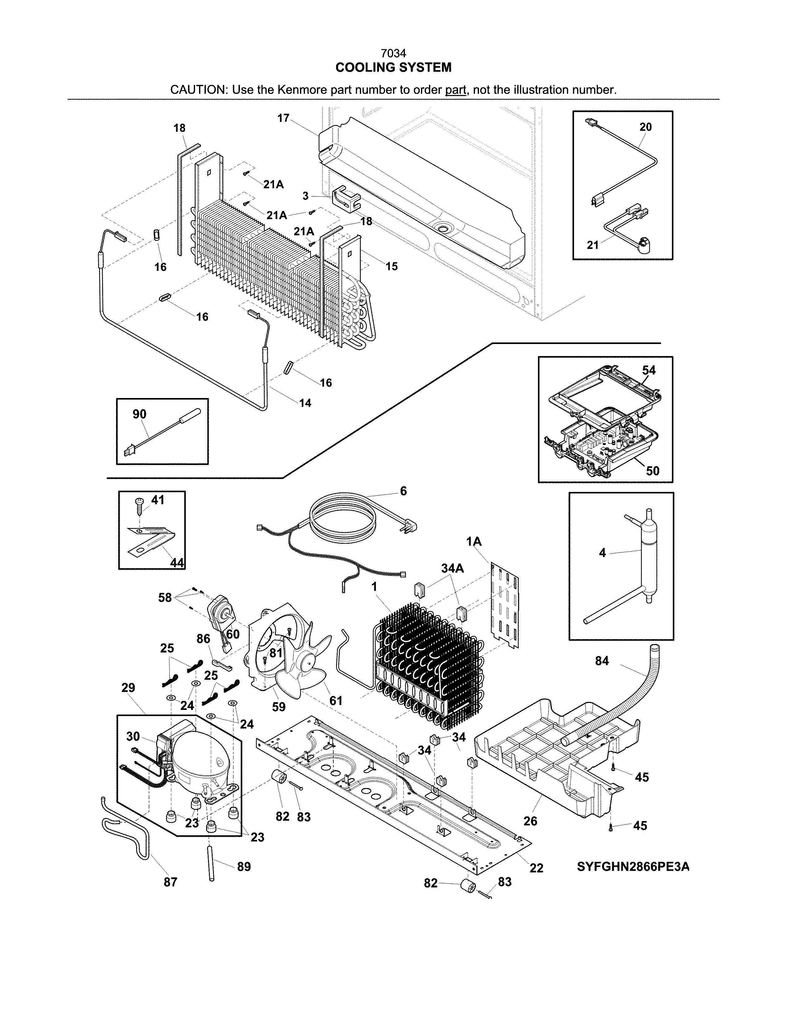 Kenmore 25370349413 cooling system diagram