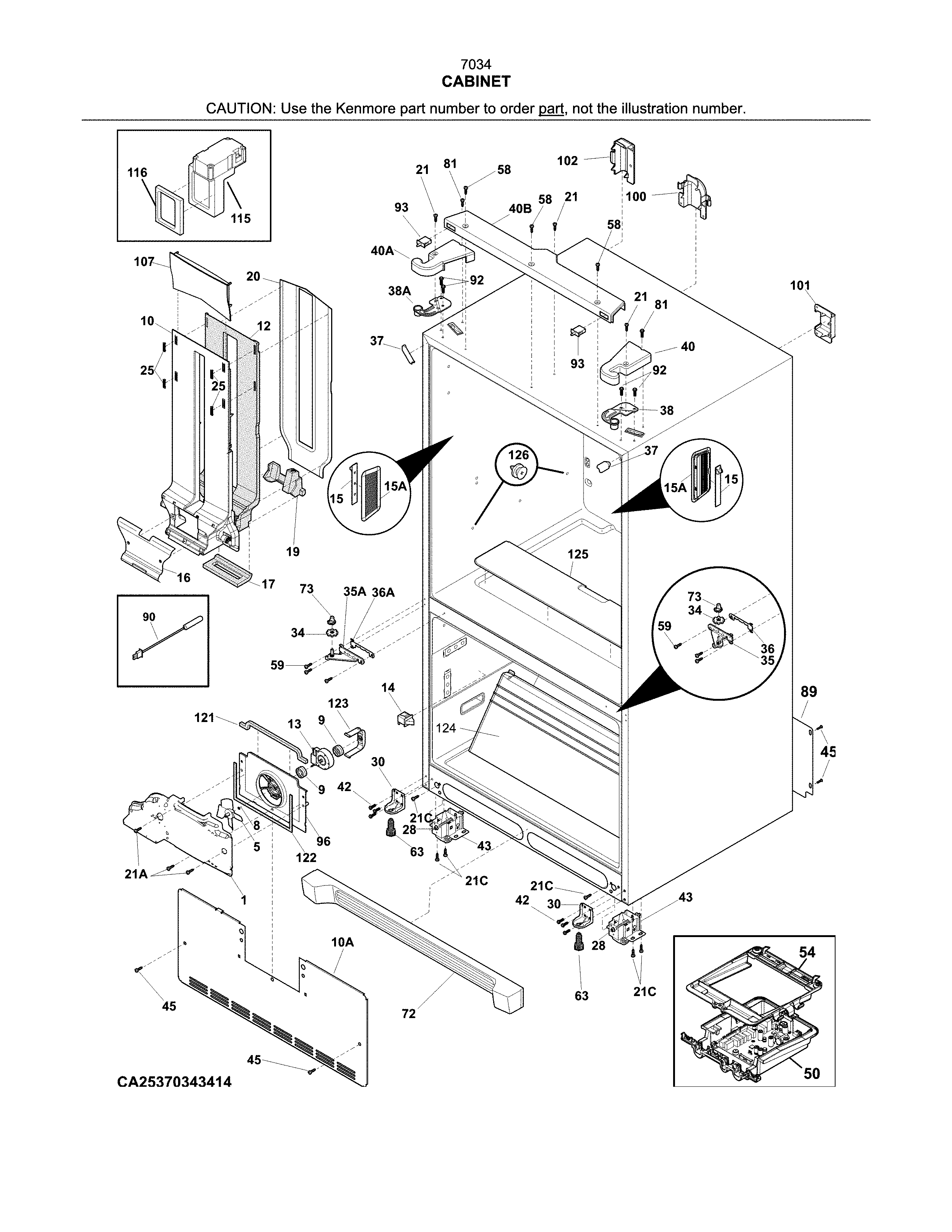 Kenmore 25370349417 cabinet diagram