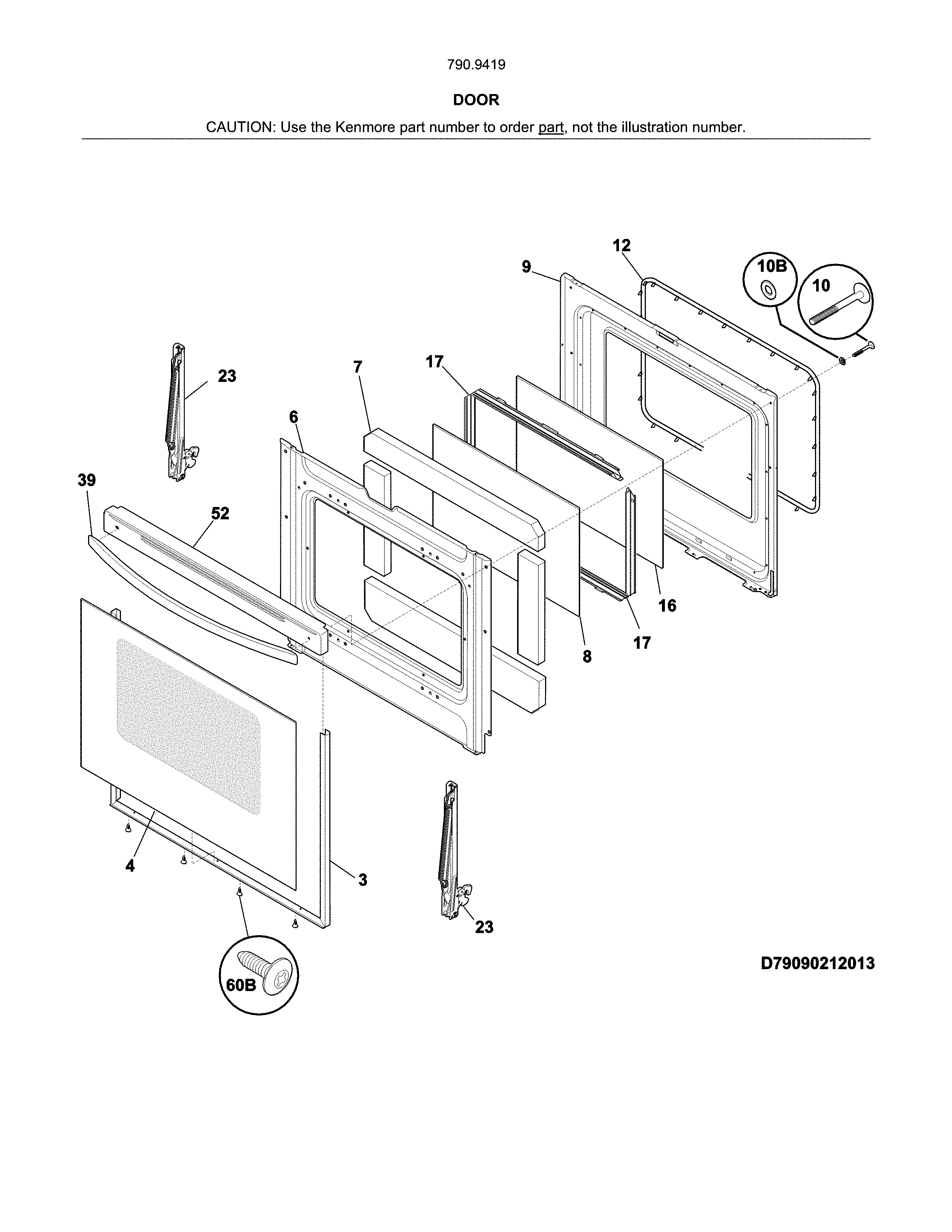 Kenmore 79094192313 door diagram