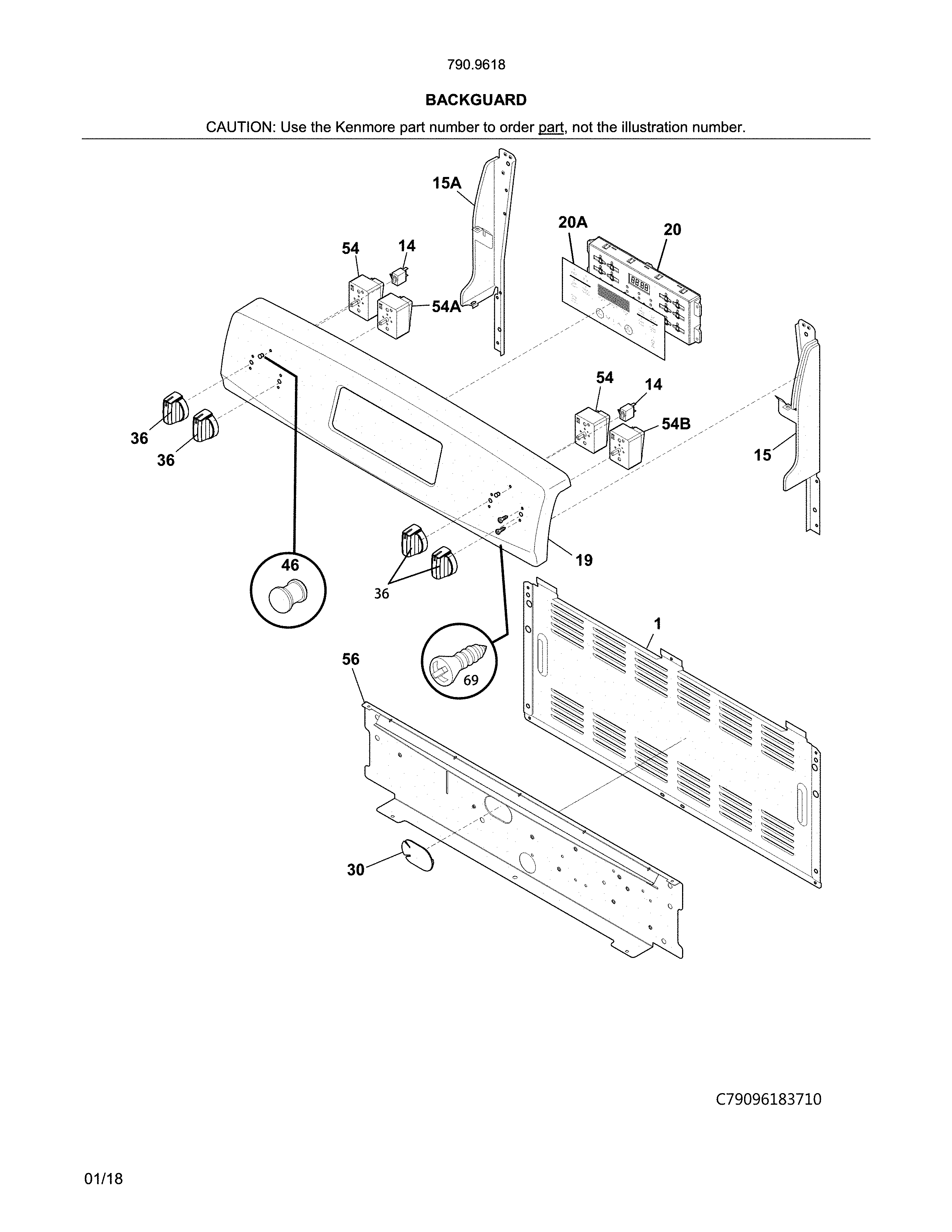 Kenmore 79096182712 backguard diagram