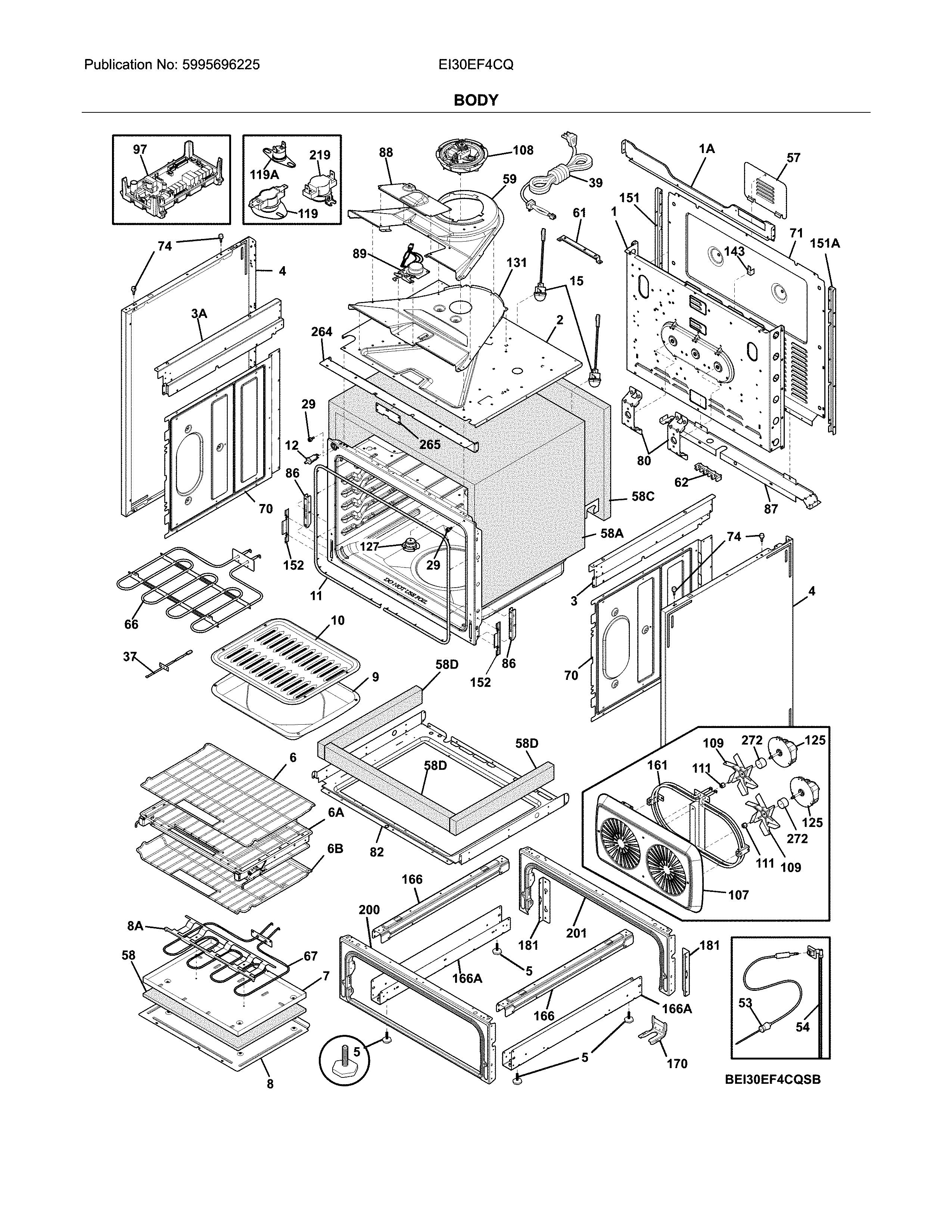 Electrolux EI30EF4CQSE body diagram