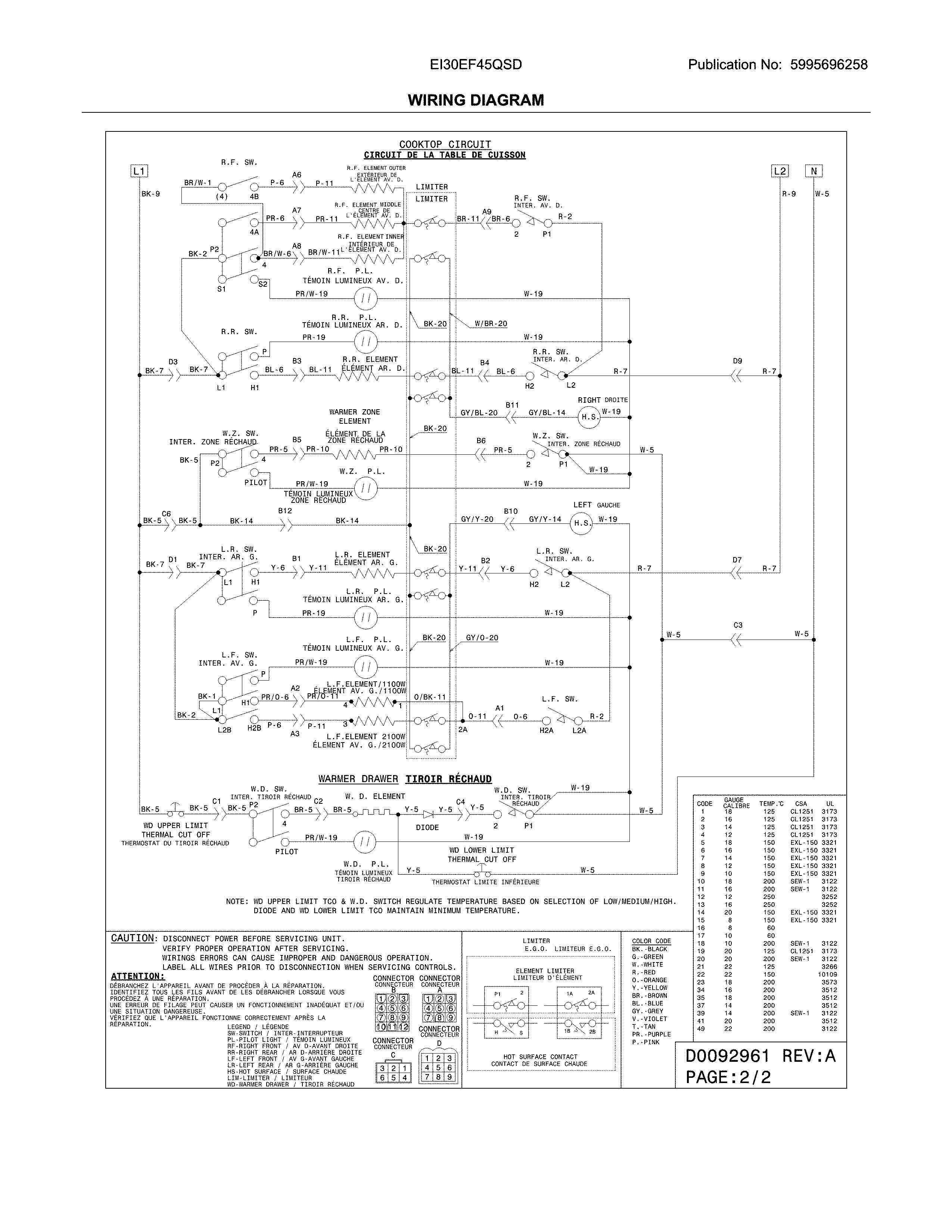 Electrolux EI30EF45QSD wiring diagram diagram