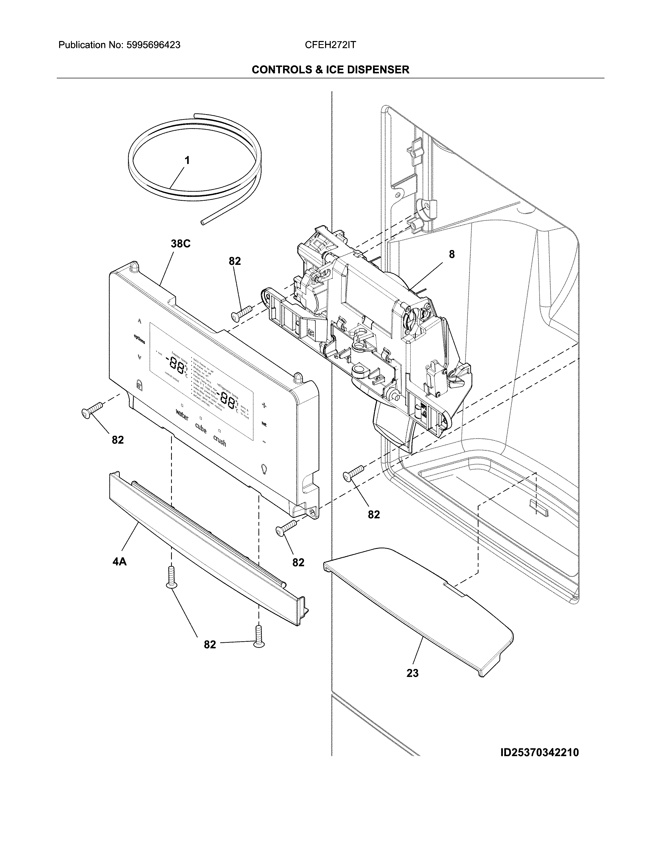 Crosley CFEH272ITS1 dispenser diagram