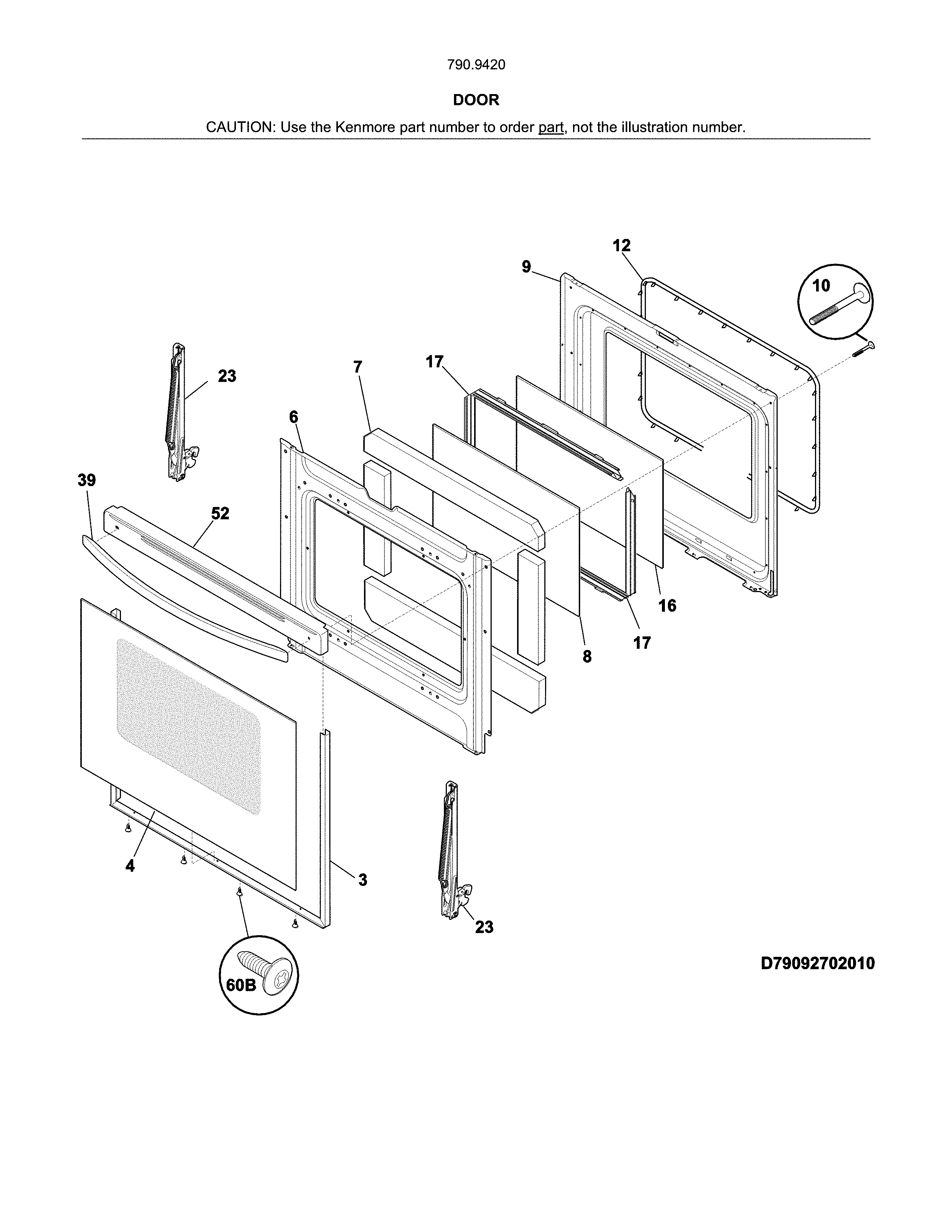 Kenmore 79094209315 door diagram