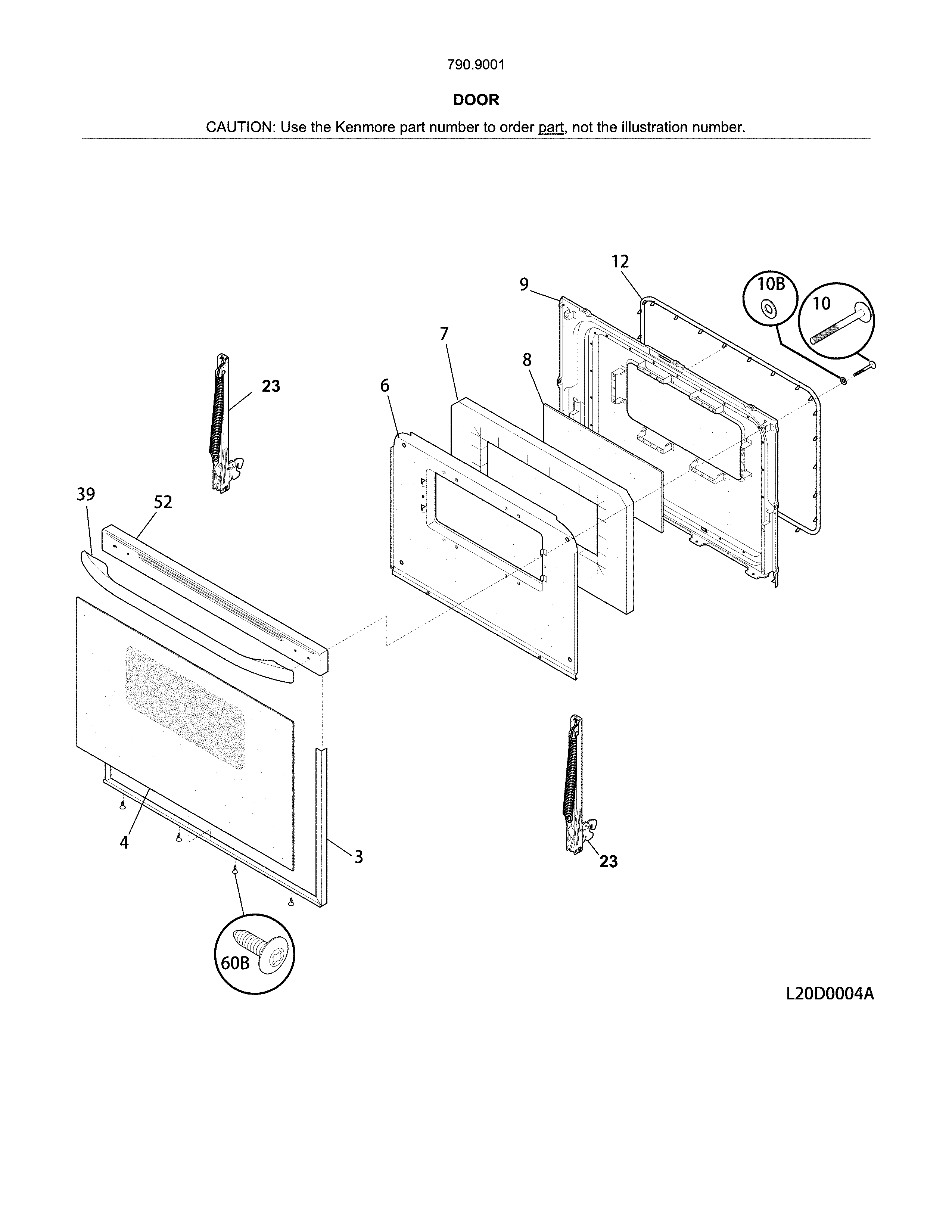 Kenmore 79090011314 door diagram