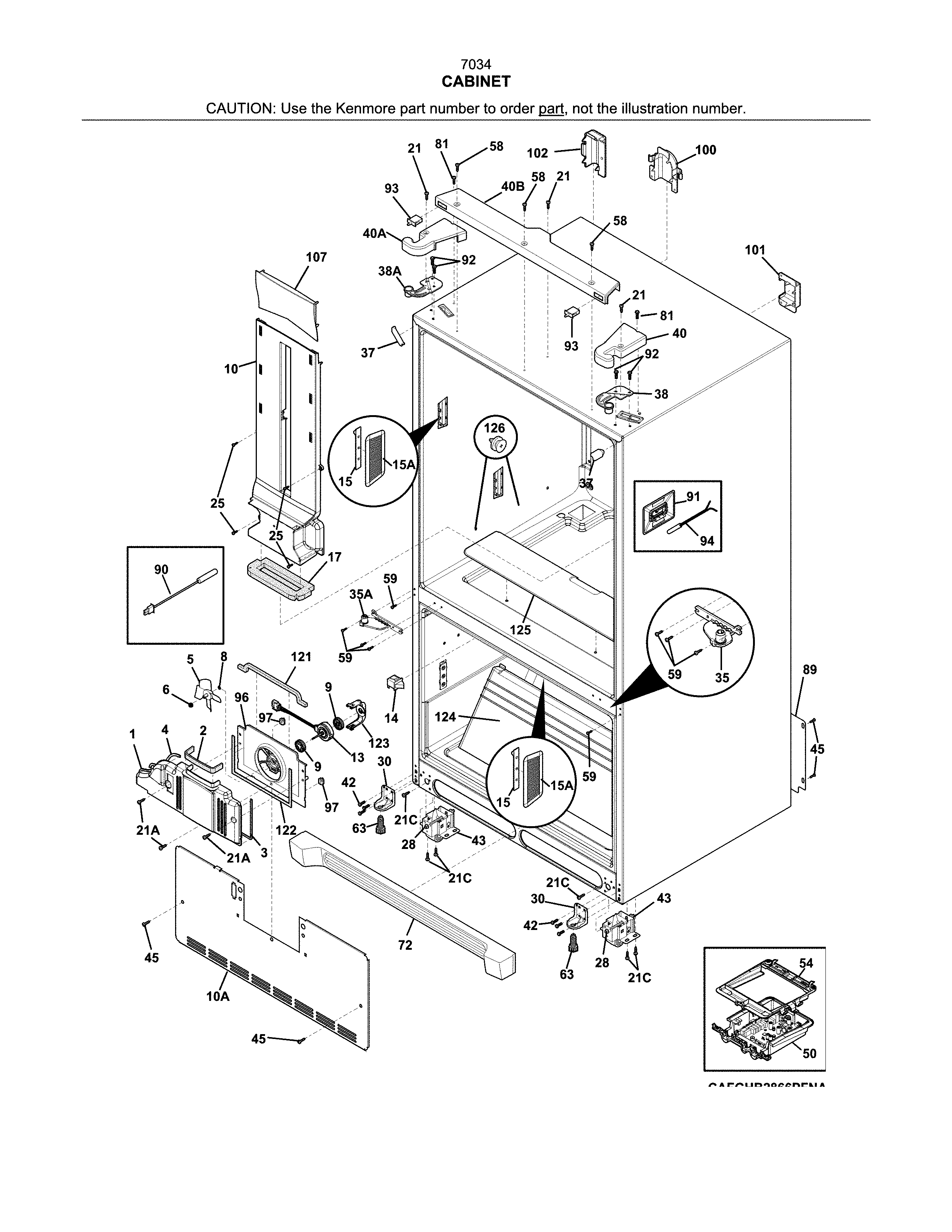 Kenmore 2537034241D cabinet diagram