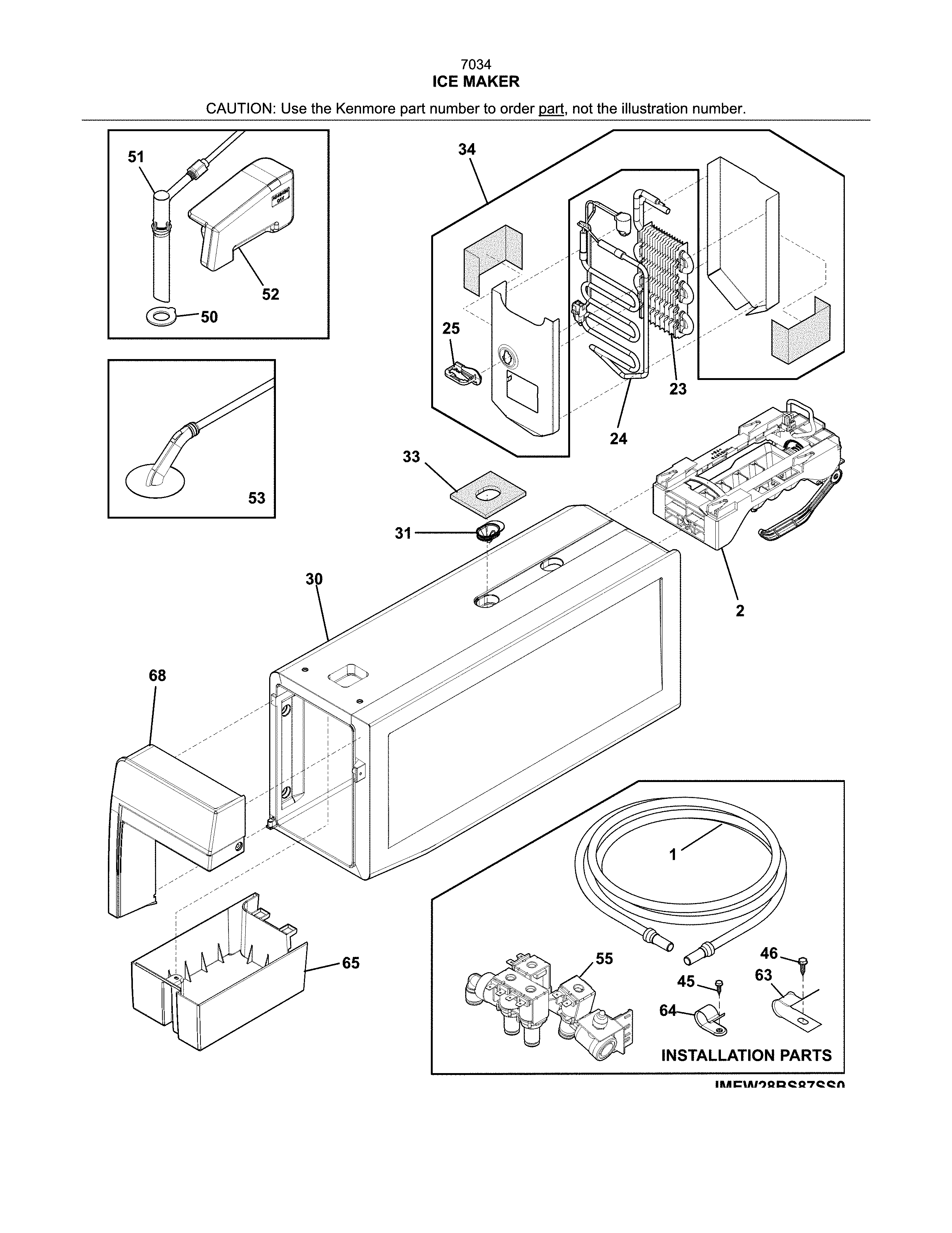 Kenmore 2537034241D ice maker diagram