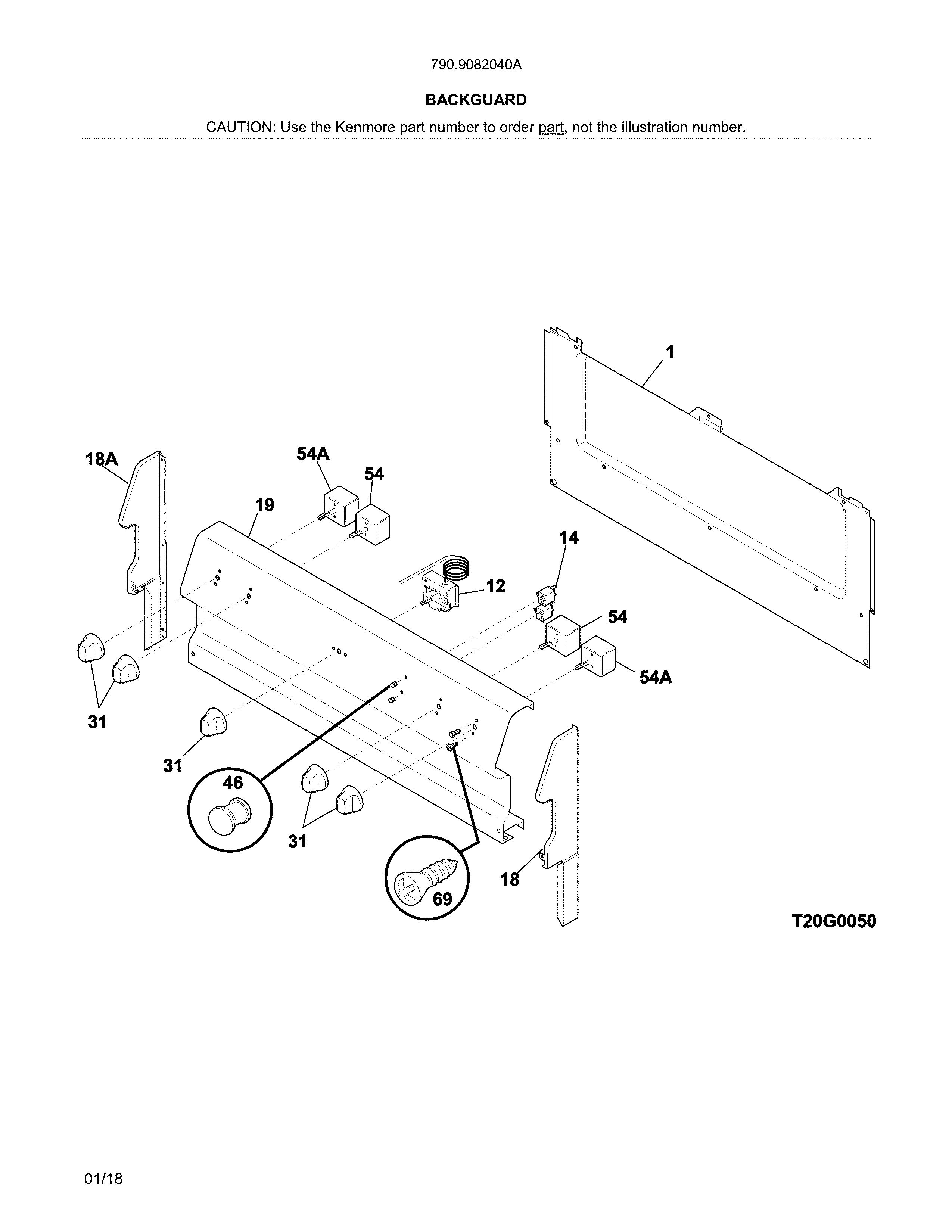 Kenmore 7909082040A backguard diagram