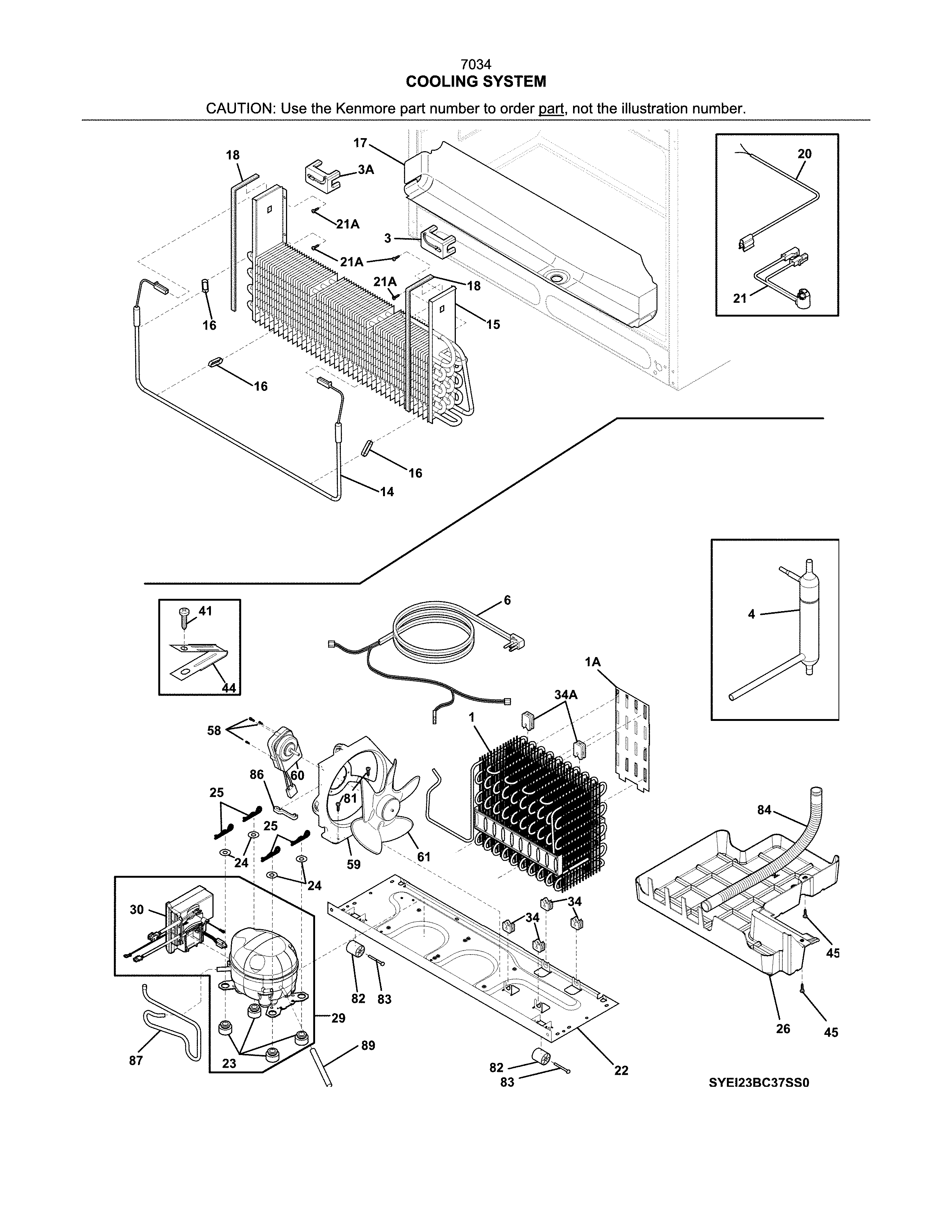 Kenmore 2537034341E cooling system diagram