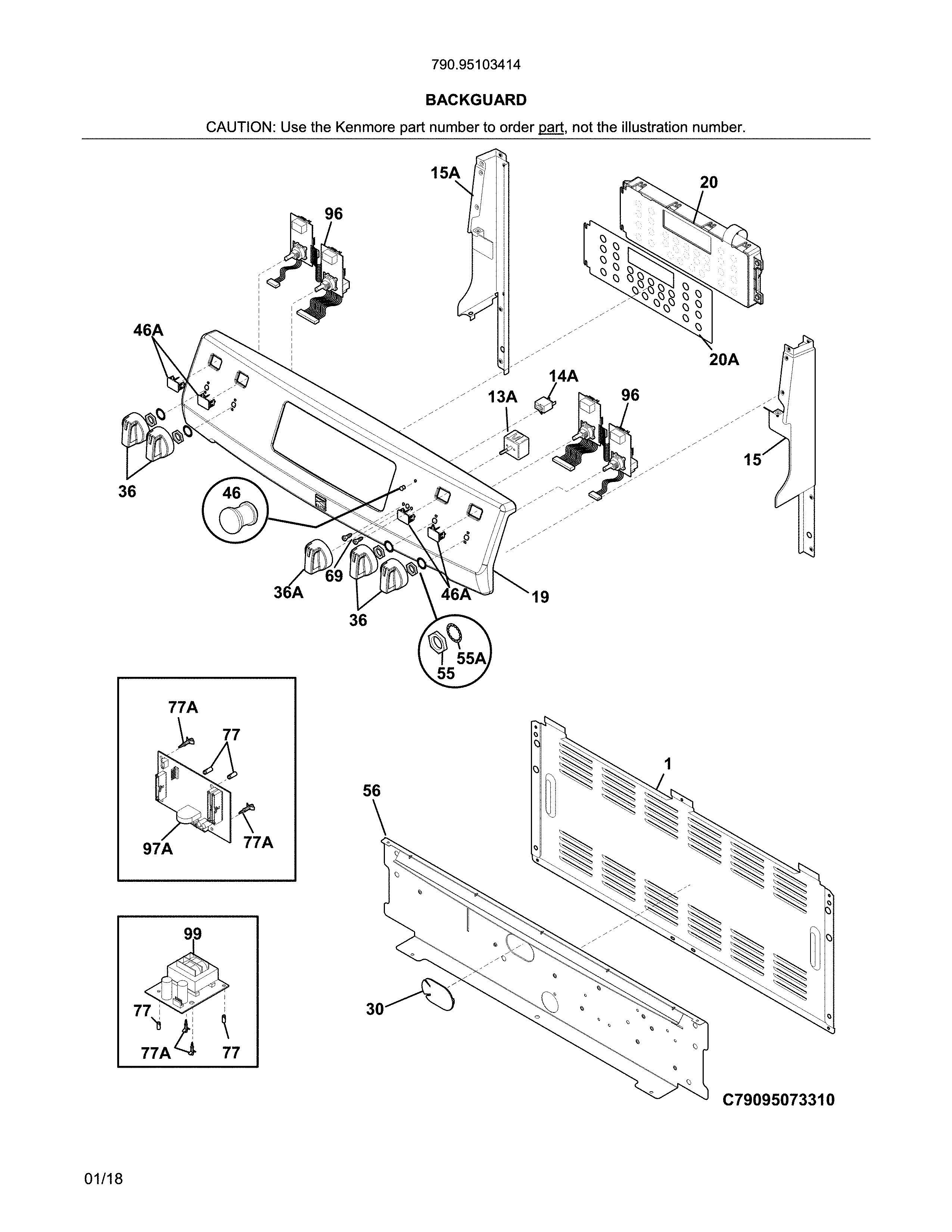 Kenmore 79095103414 backguard diagram