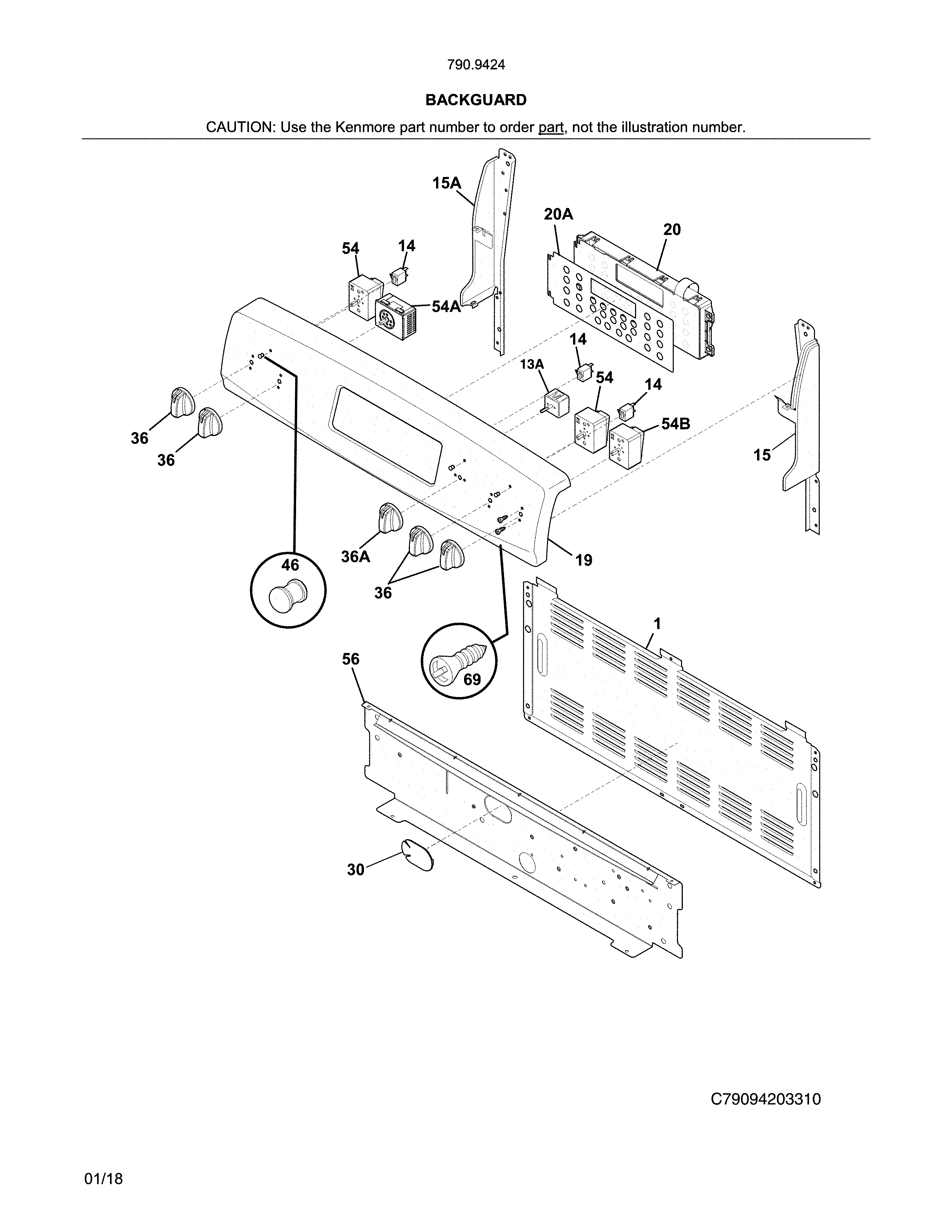 Kenmore 79094249314 backguard diagram