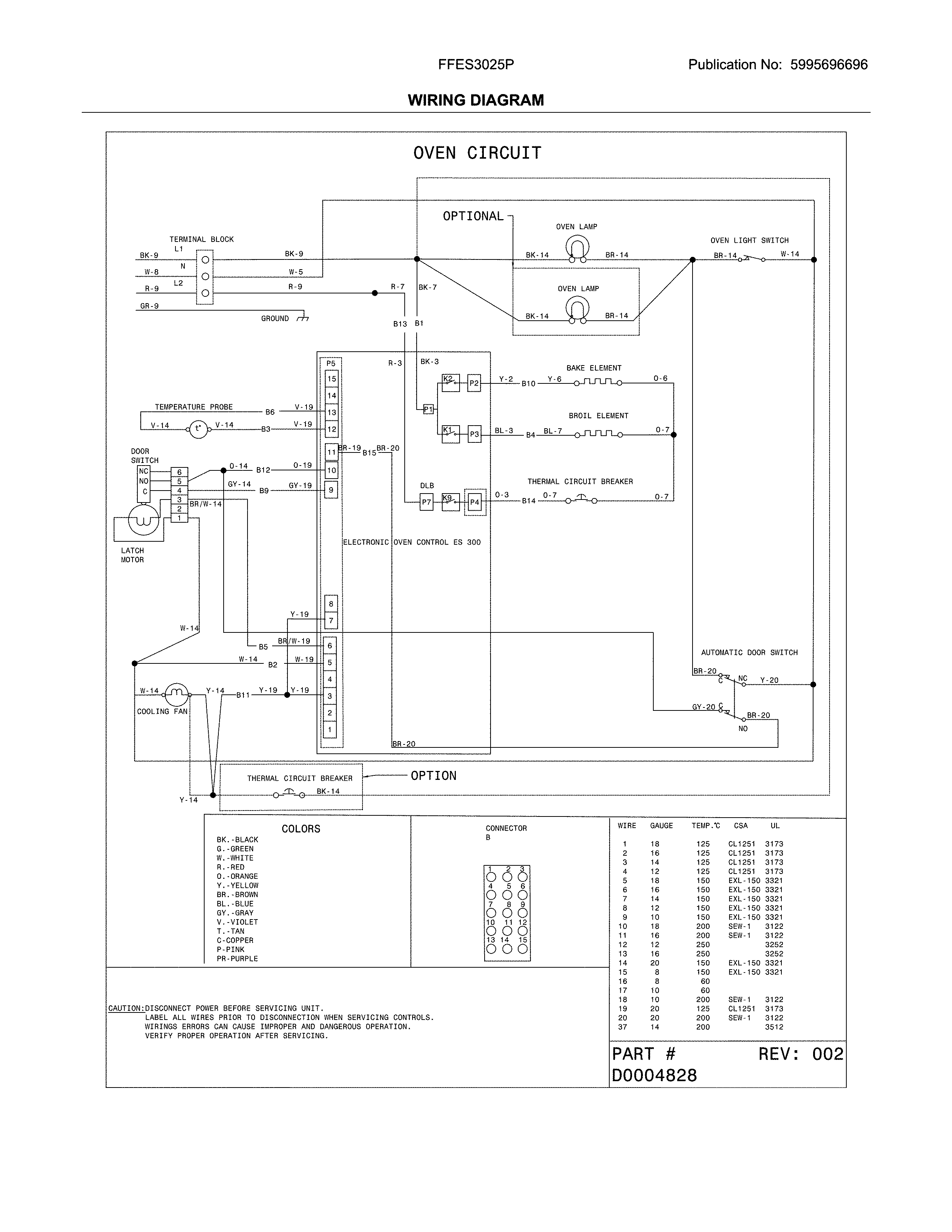 Frigidaire FFES3025PBJ wiring diagram diagram
