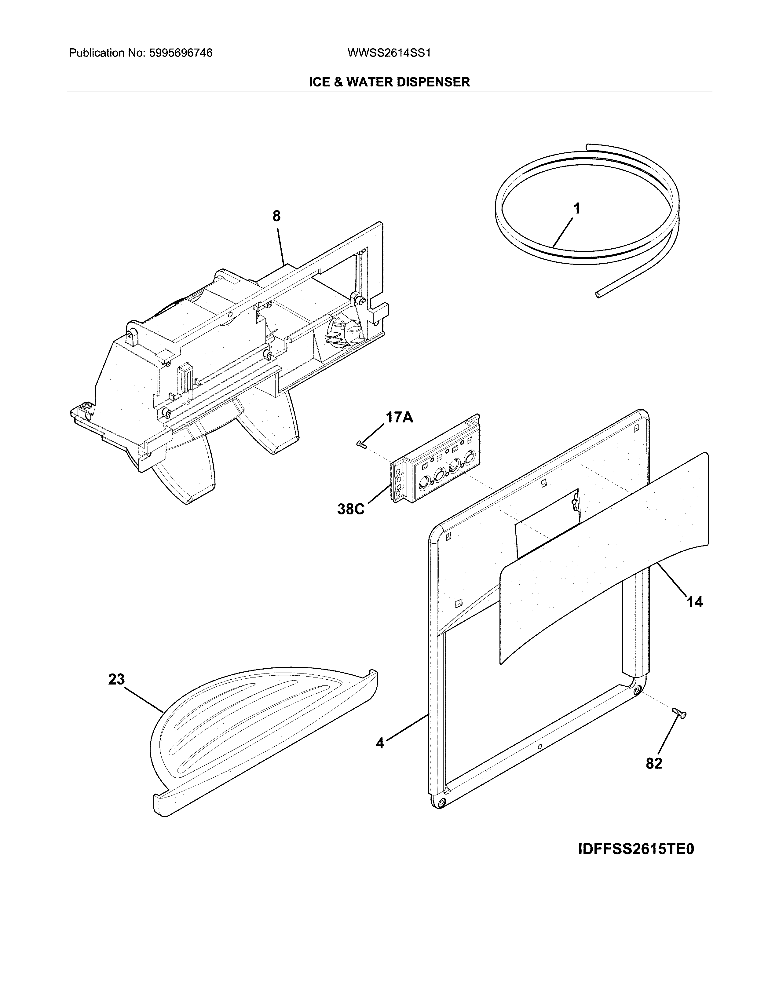 White-Westinghouse WWSS2614SS1 dispenser diagram