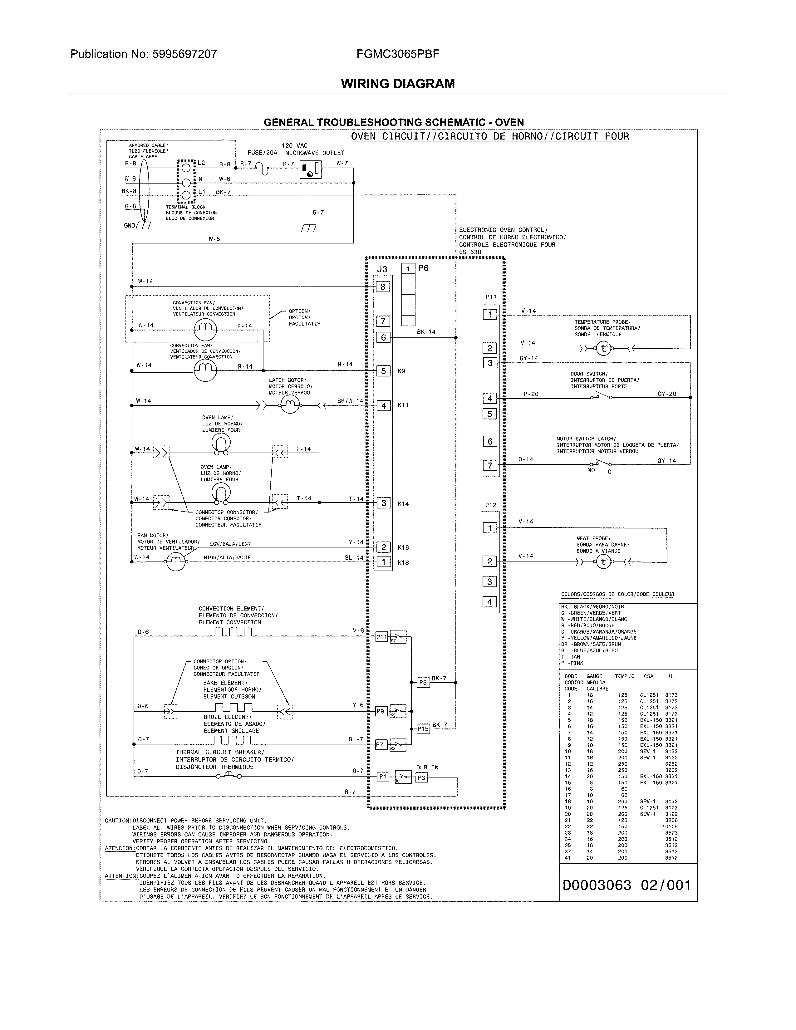 Frigidaire FGMC3065PBF wiring diagram diagram