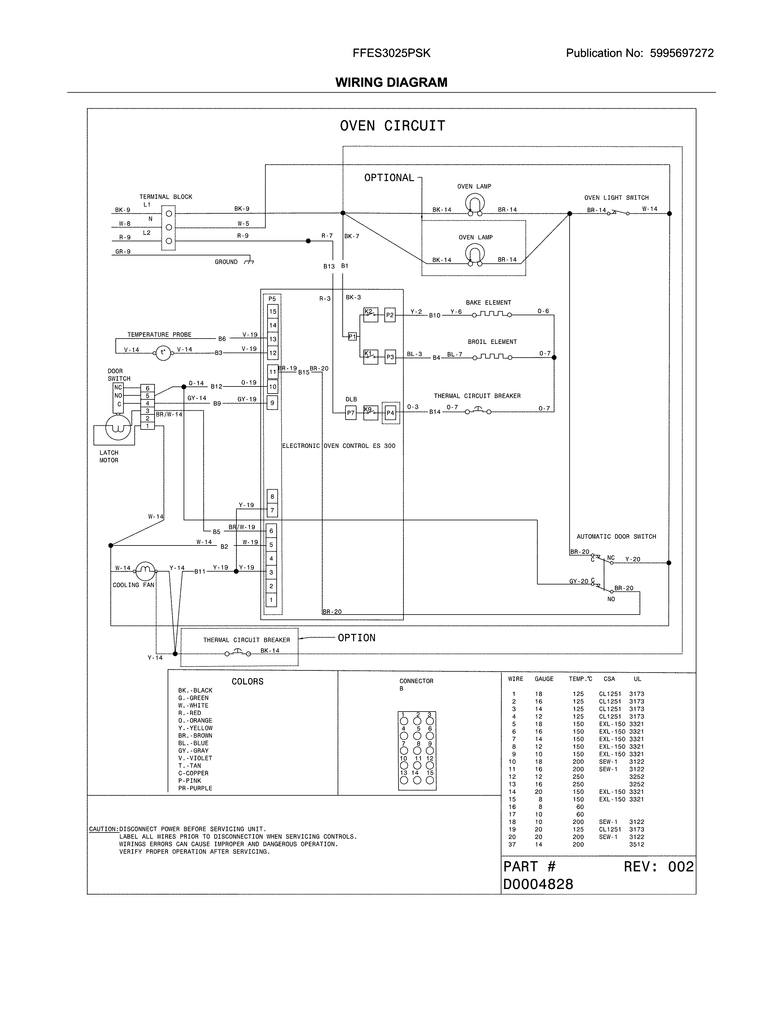 Frigidaire FFES3025PSK wiring diagram diagram