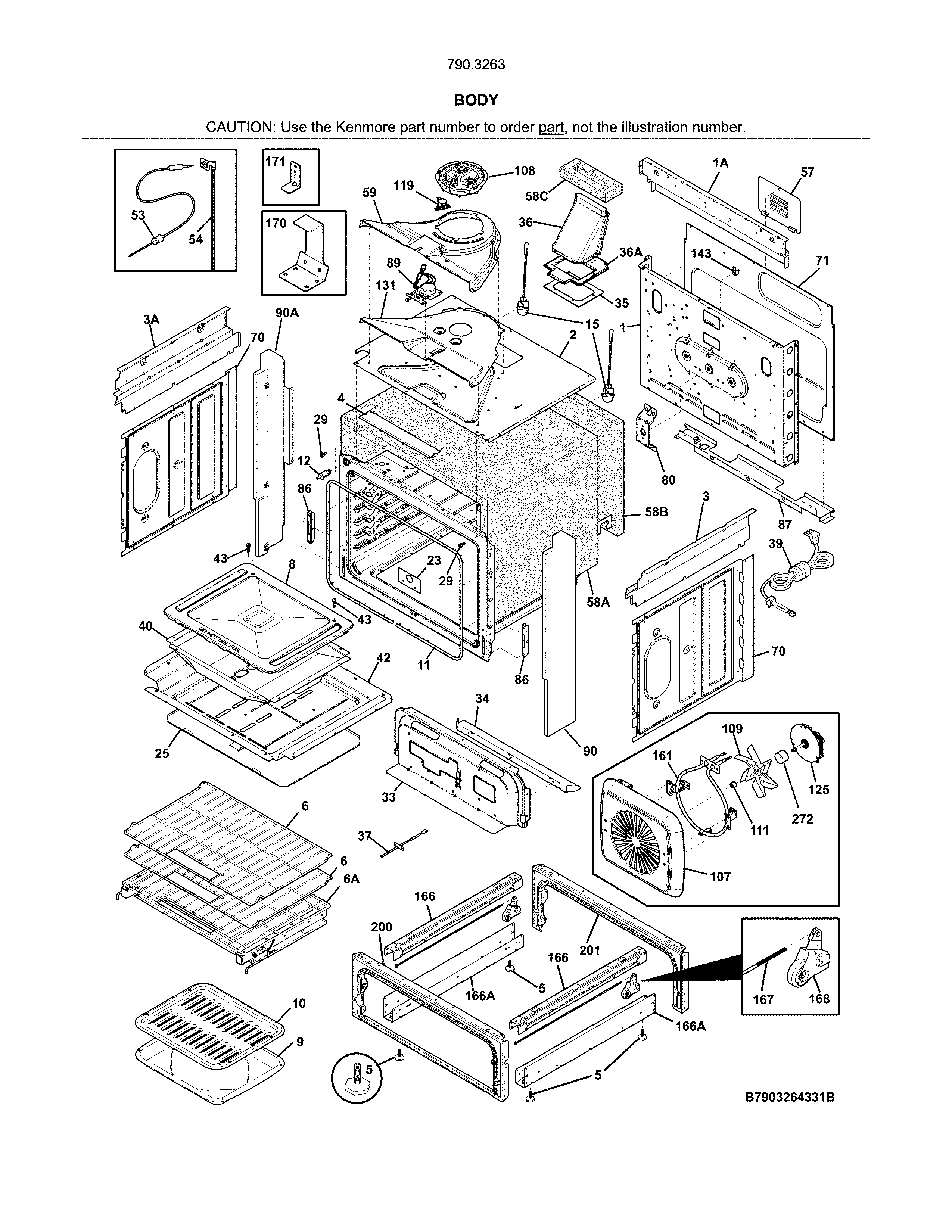 Kenmore Elite 7903263931B body diagram