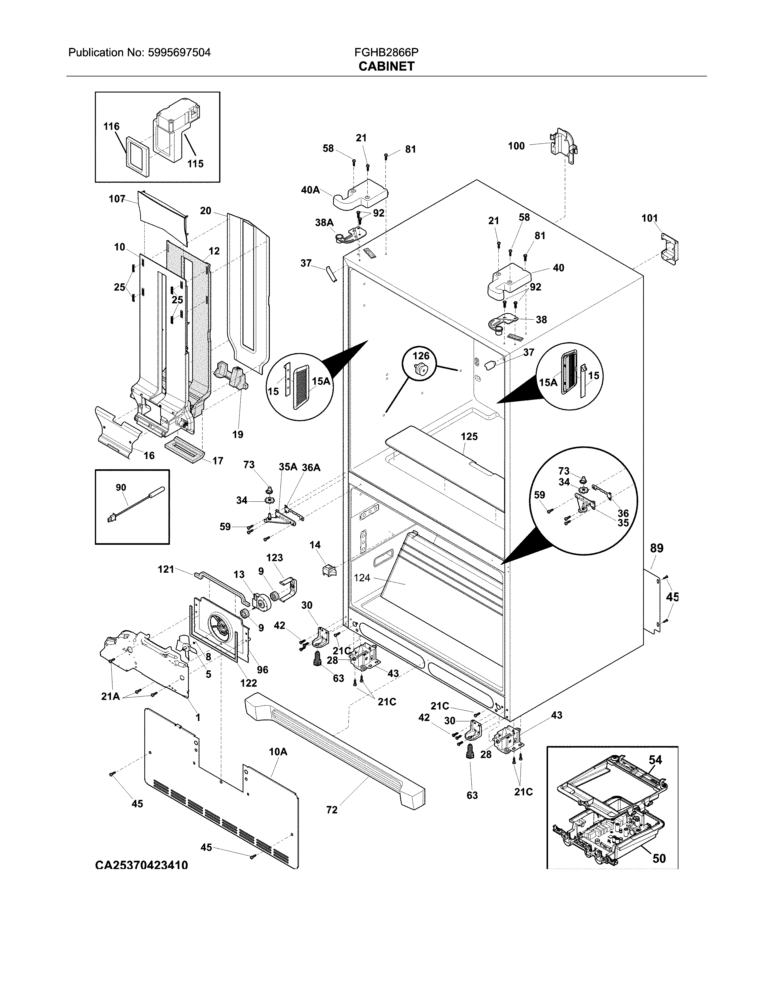 Frigidaire FGHB2866PP7A cabinet diagram