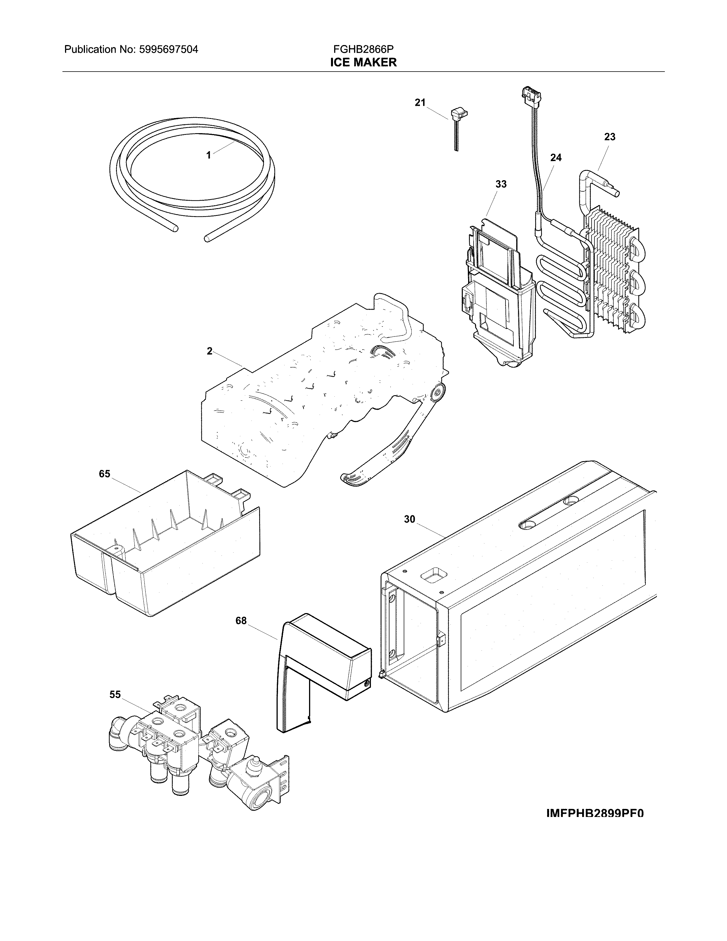 Frigidaire FGHB2866PP7A ice maker diagram