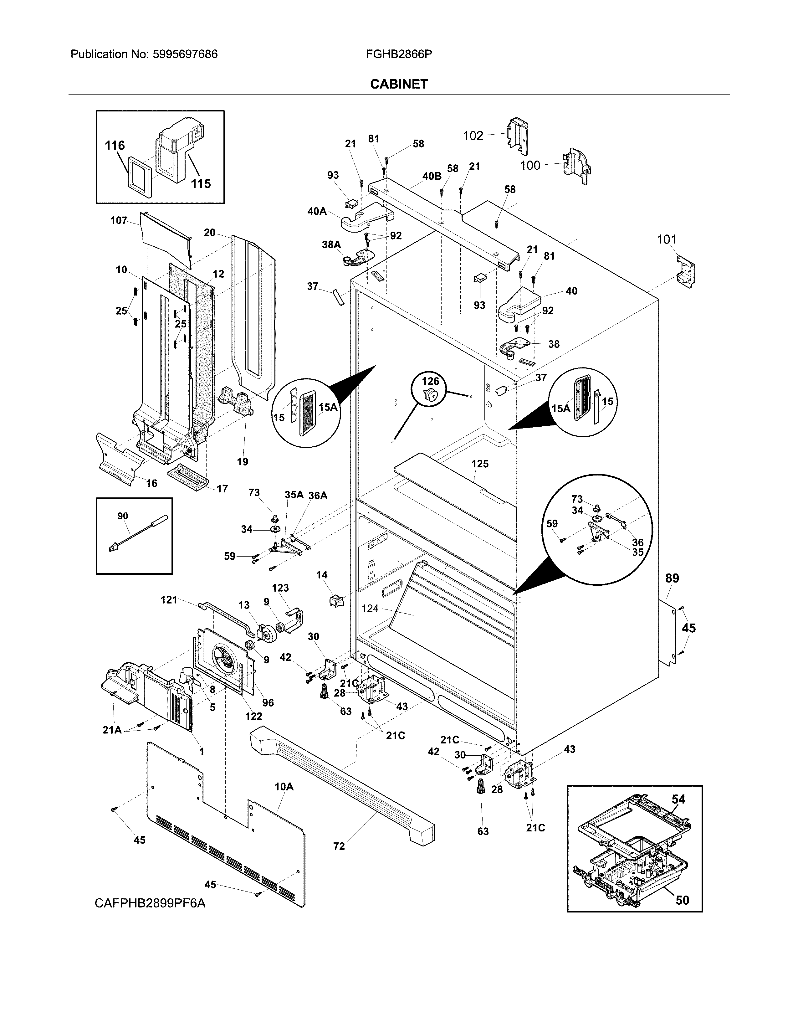 Frigidaire FGHB2866PEBA cabinet diagram
