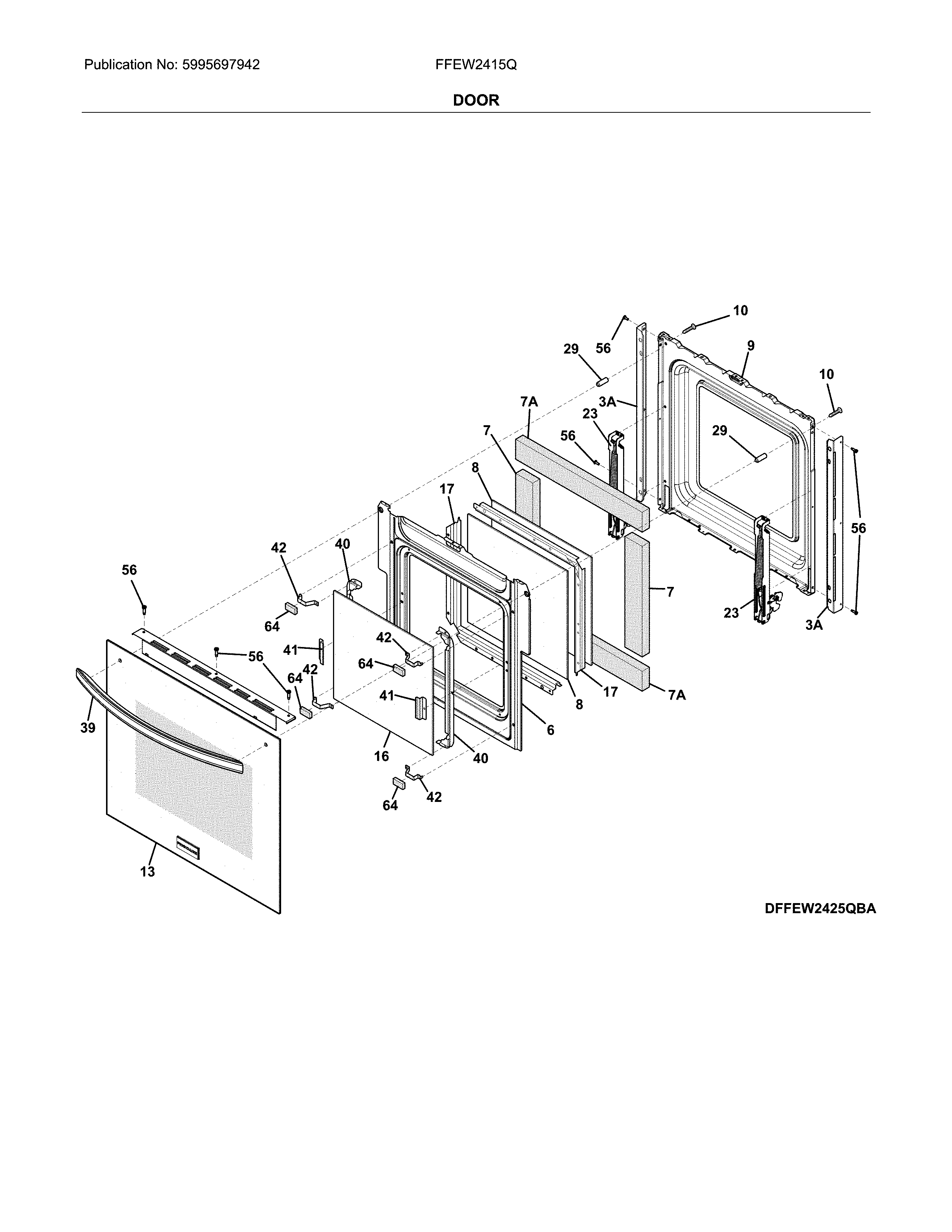 Frigidaire FFEW2415QBC door diagram