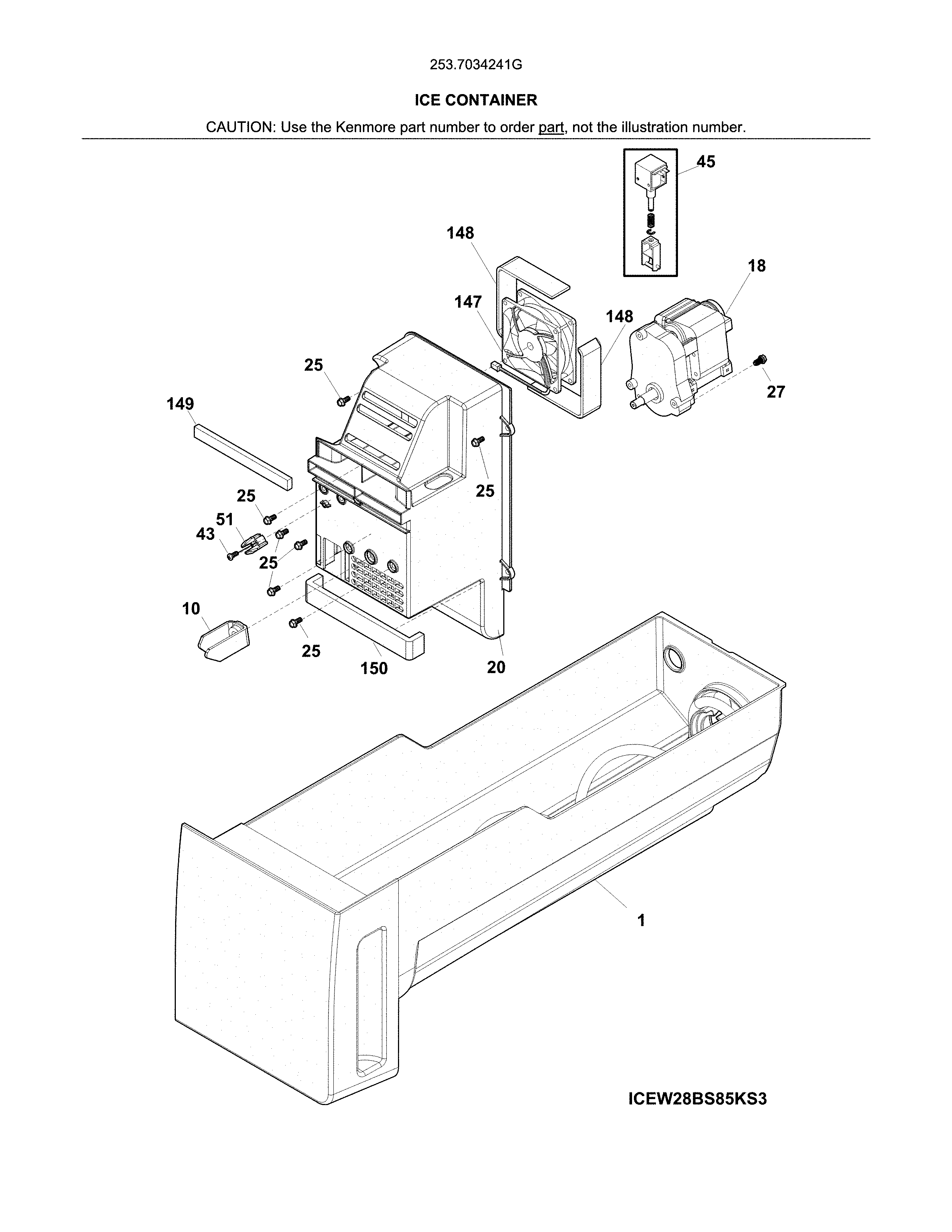Kenmore 2537034241G container diagram