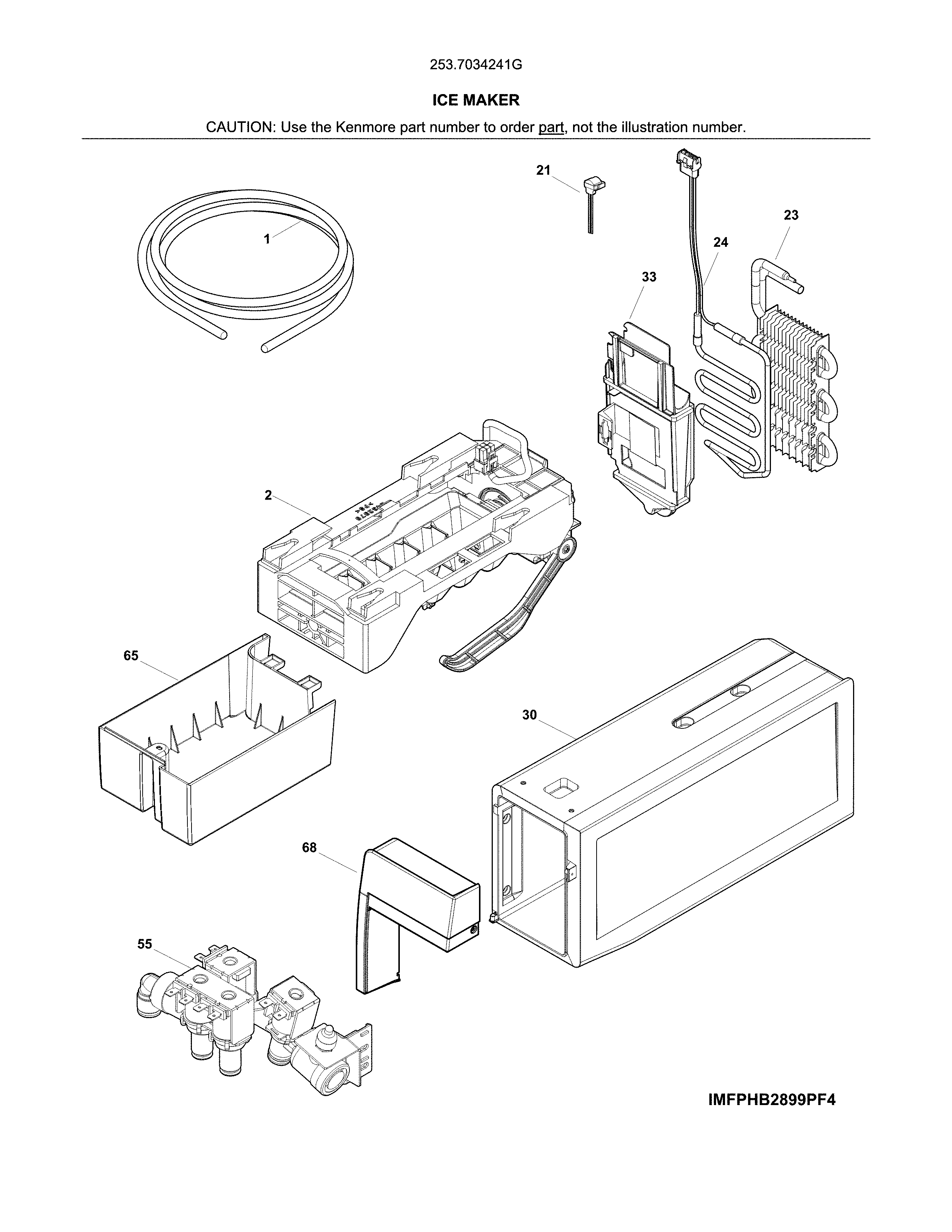 Kenmore 2537034241G ice maker diagram