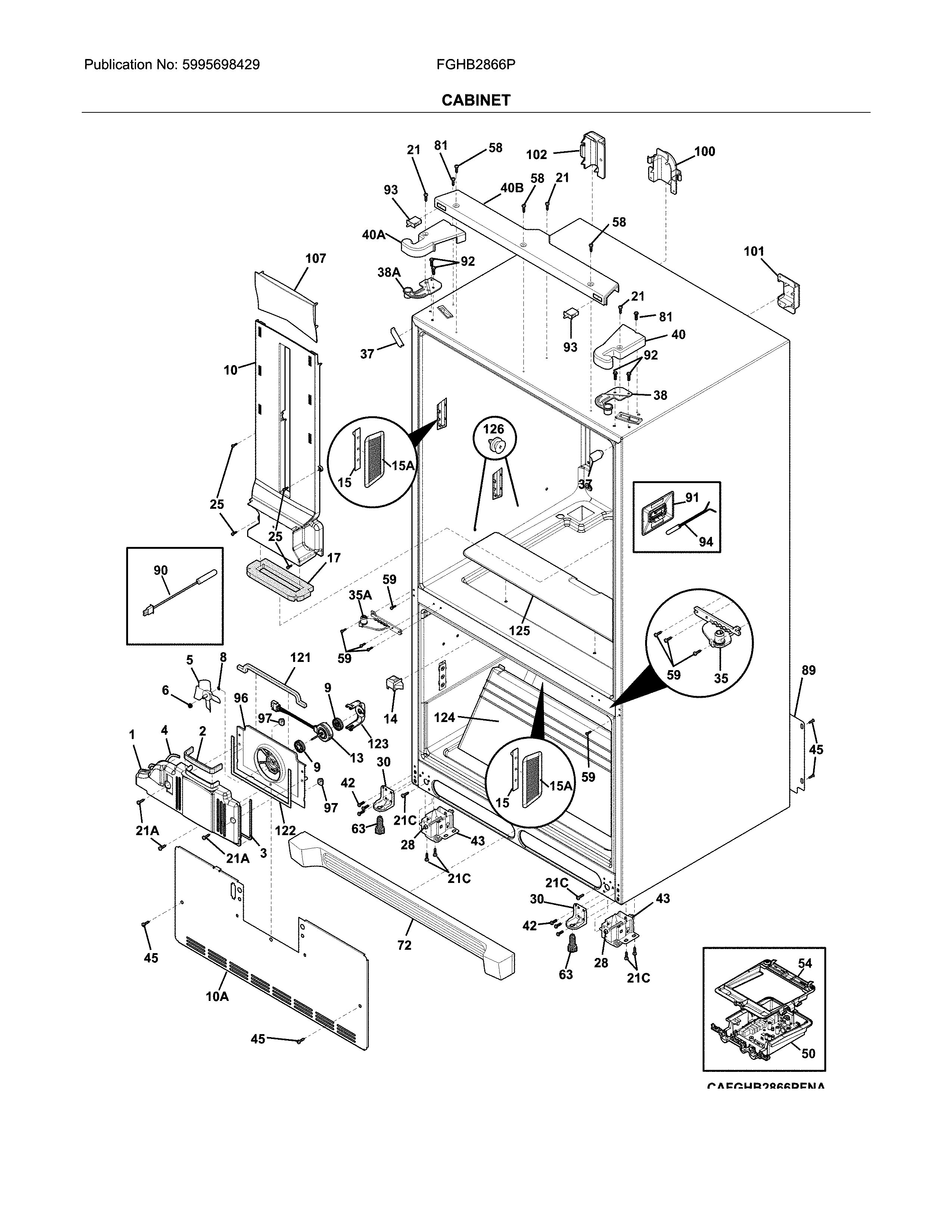 Frigidaire FGHB2866PPHA cabinet diagram