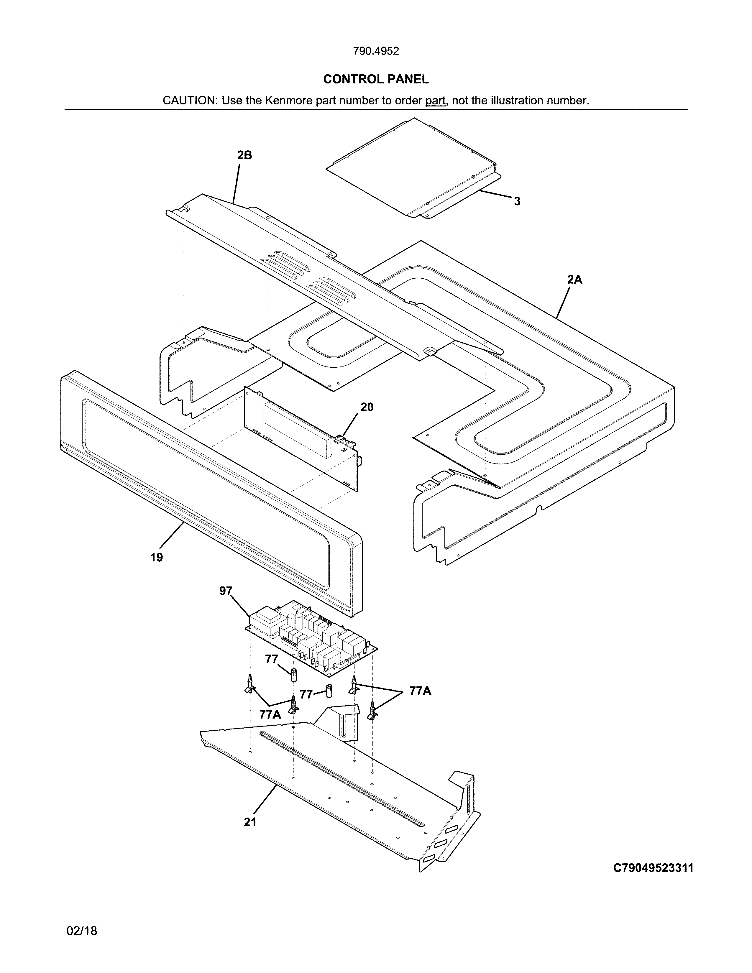Kenmore 79049529315 control panel diagram