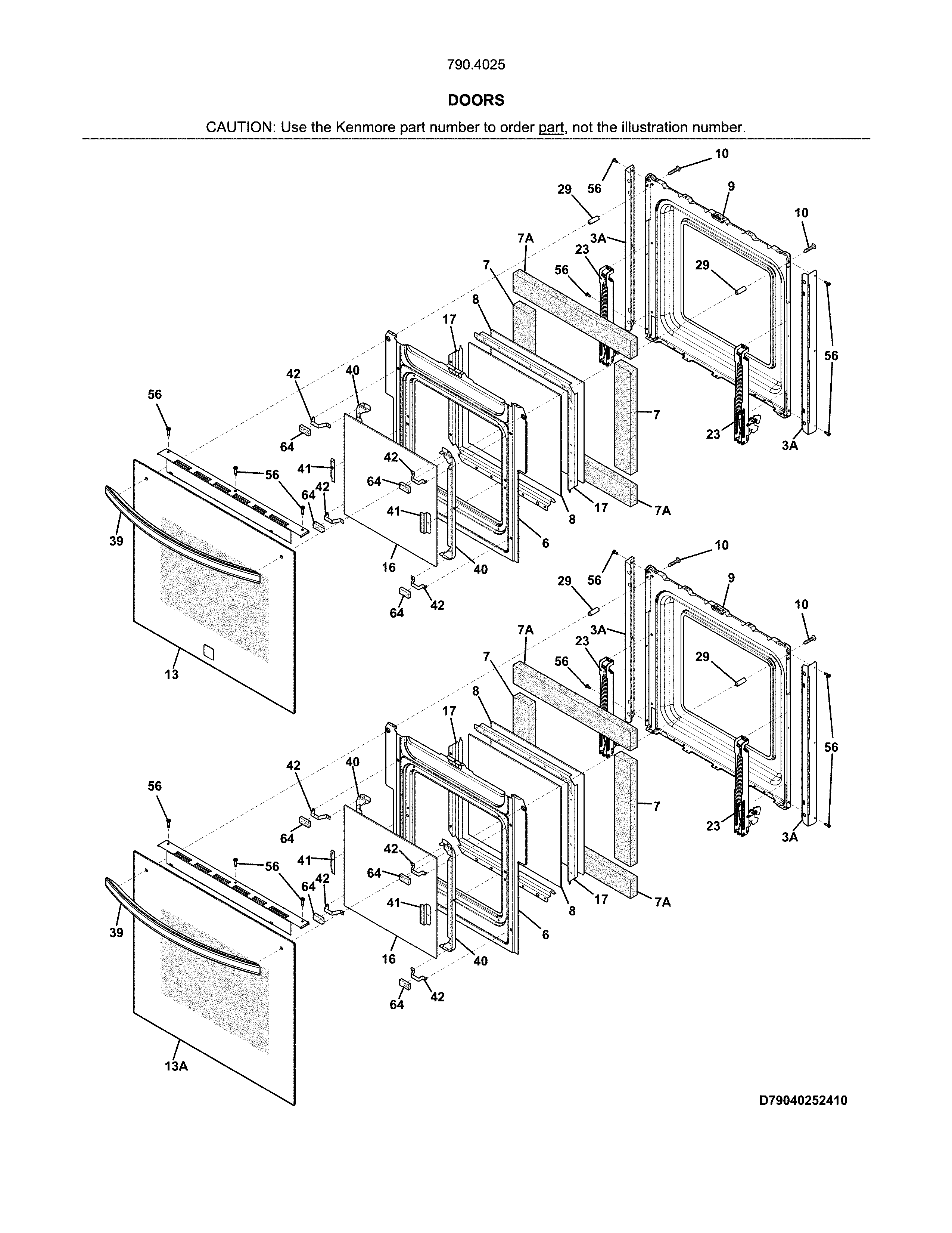 Kenmore 79040259412 doors diagram
