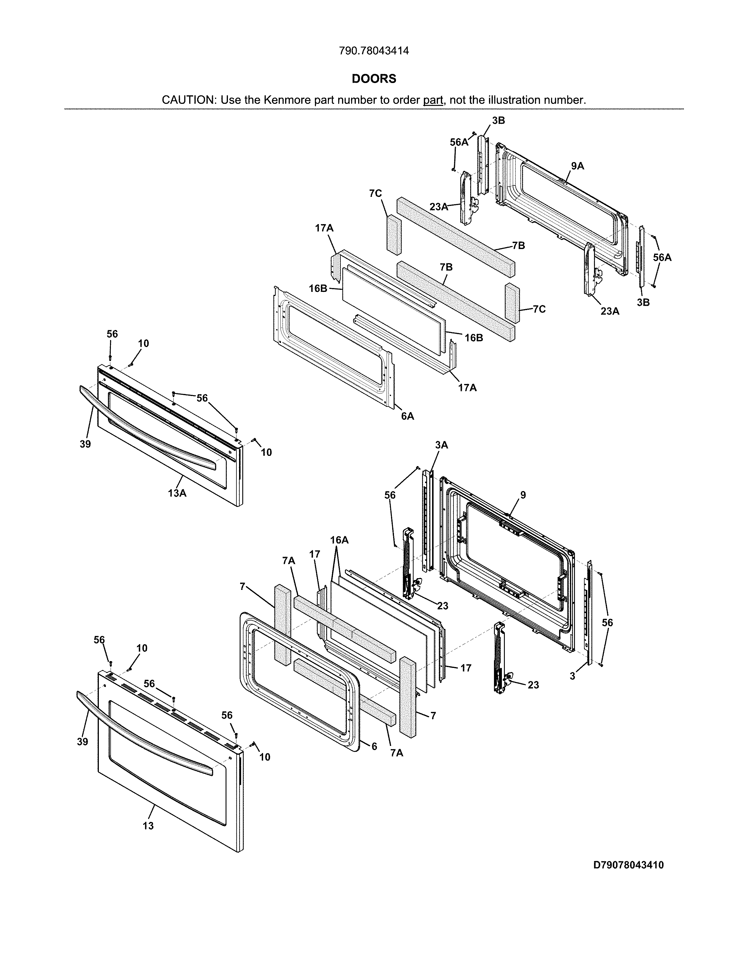 Kenmore 79078043414 doors diagram