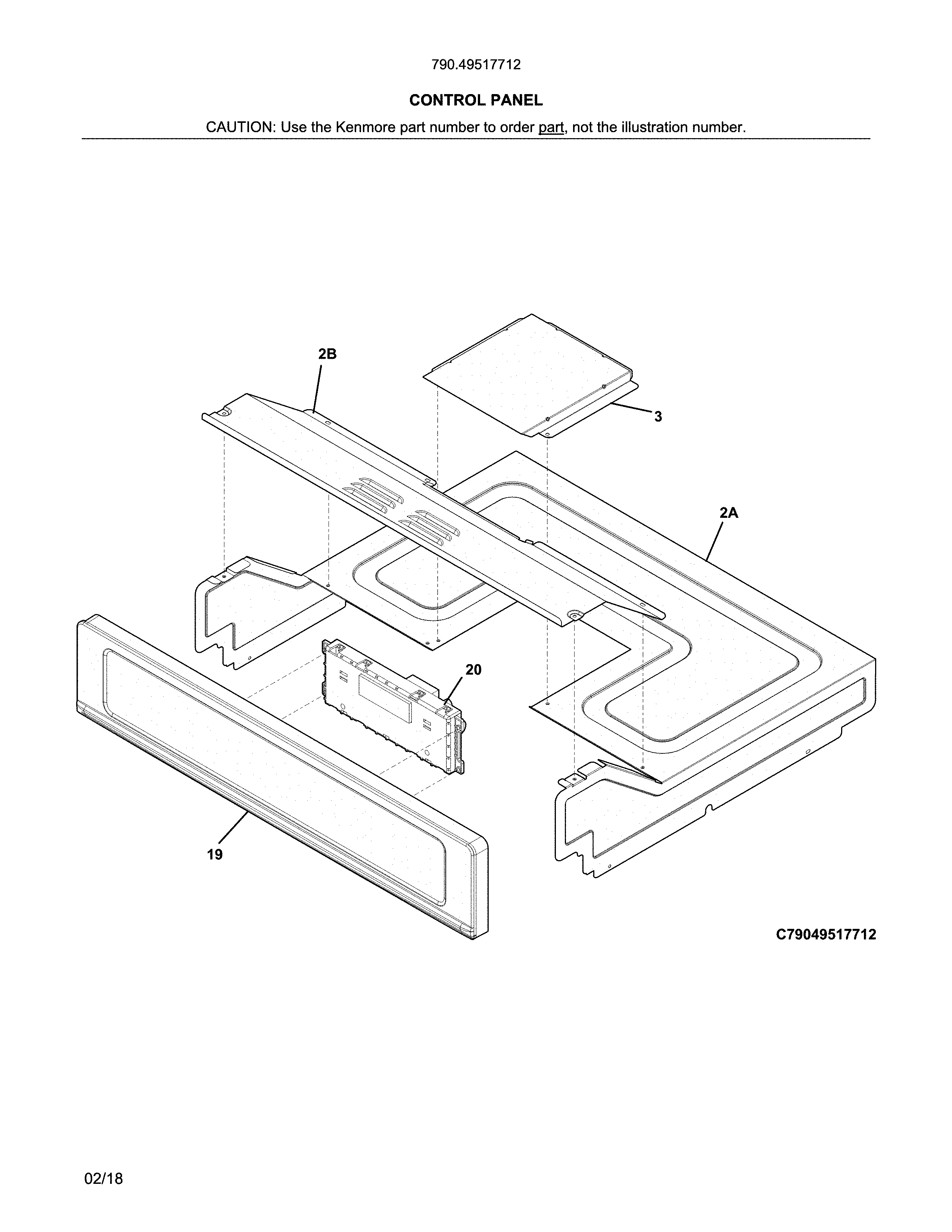 Kenmore 79049517712 control panel diagram