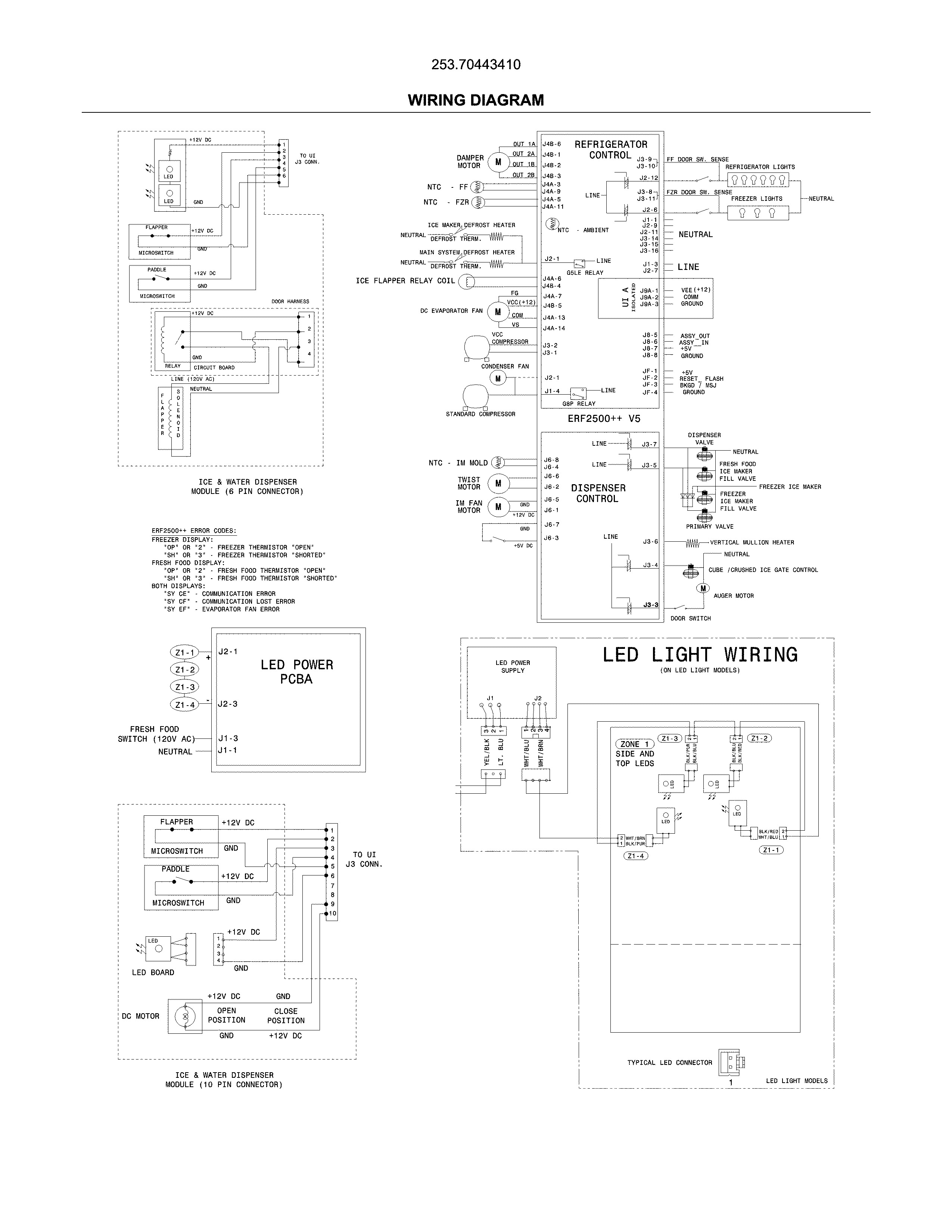 Kenmore 25370443410 wiring schematic diagram