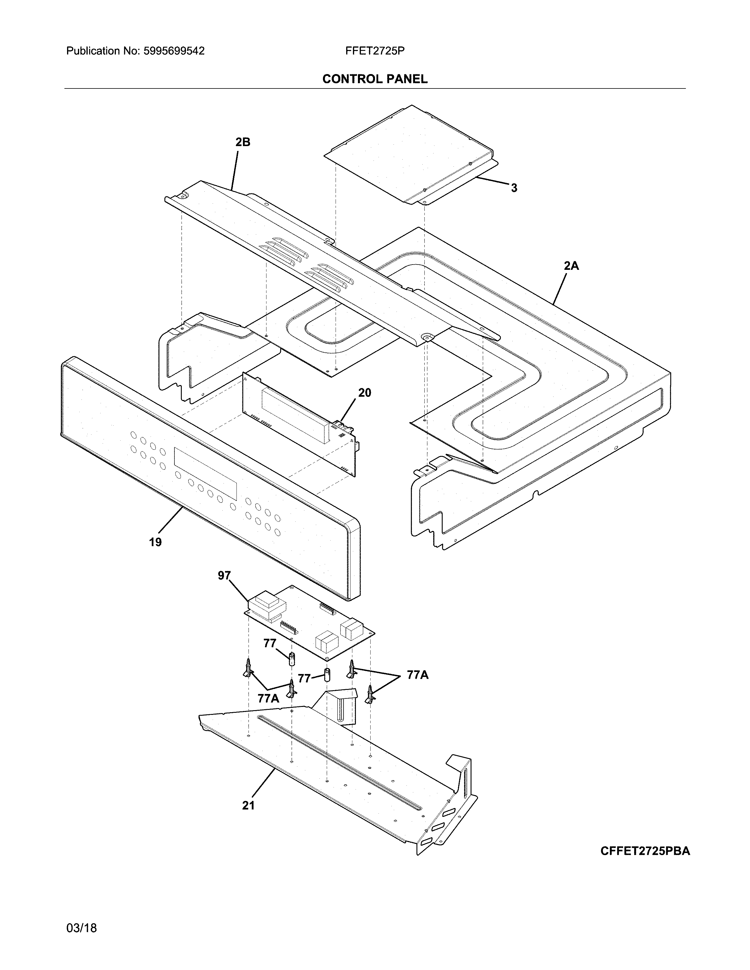 Frigidaire FFET2725PBE control panel diagram