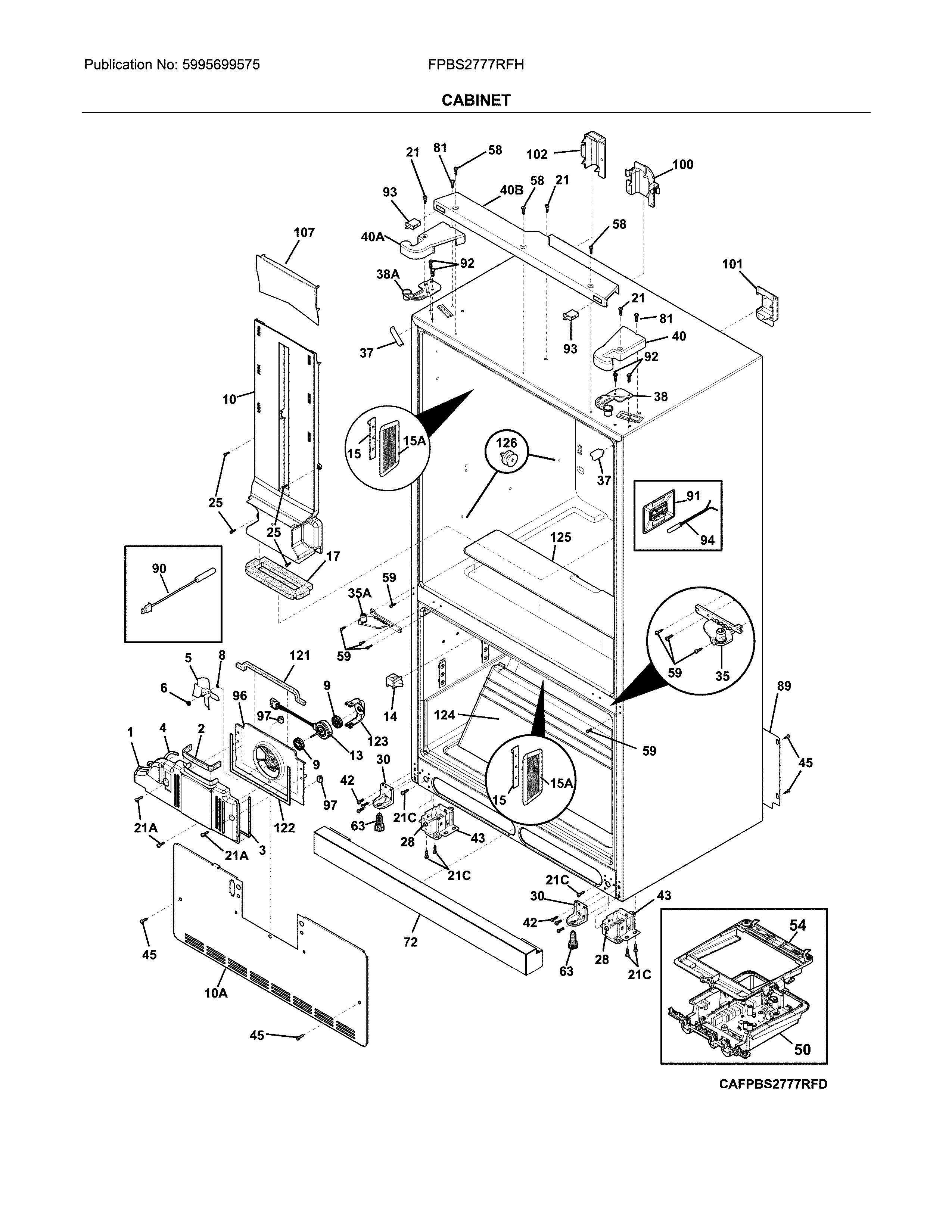Frigidaire FPBS2777RFH cabinet diagram
