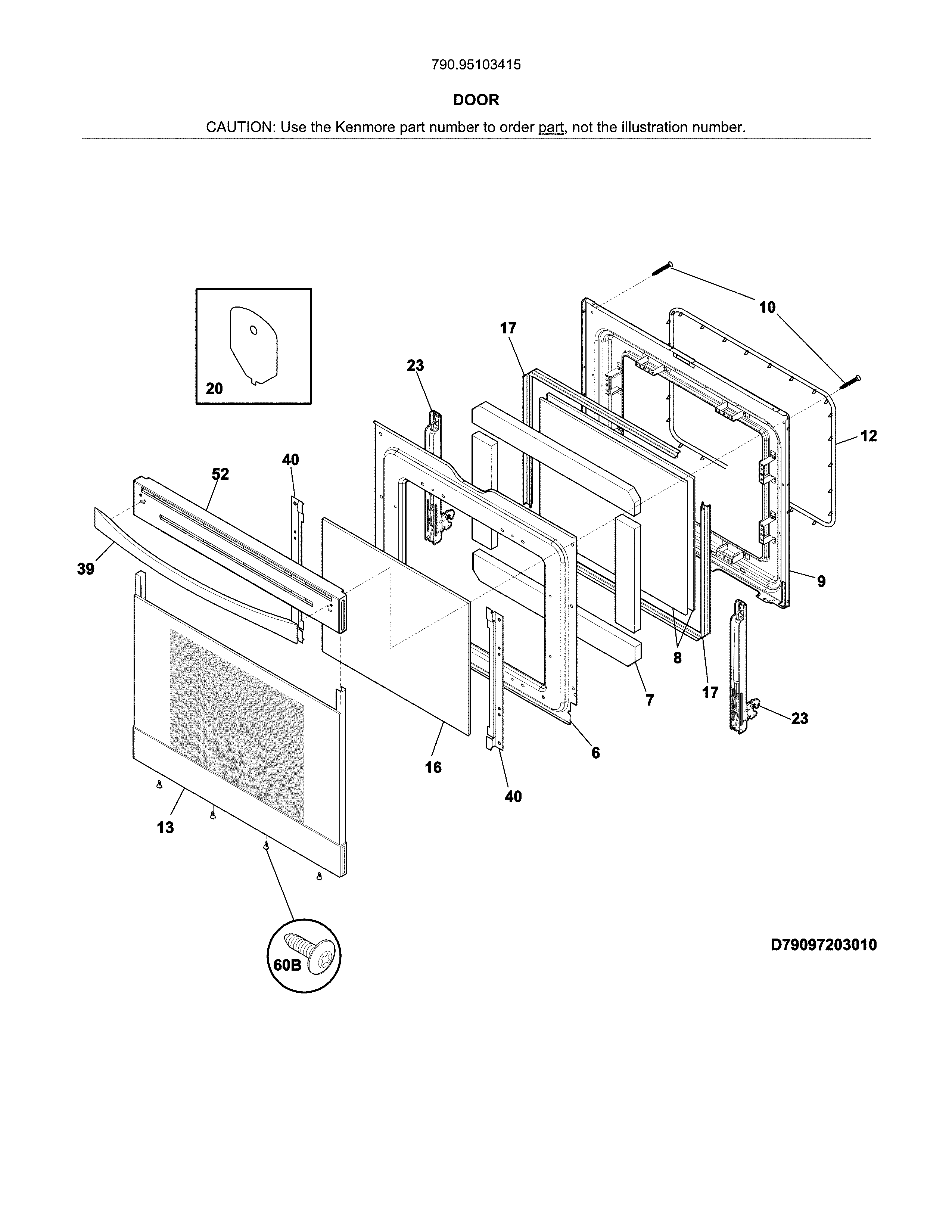 Kenmore 79095103415 door diagram
