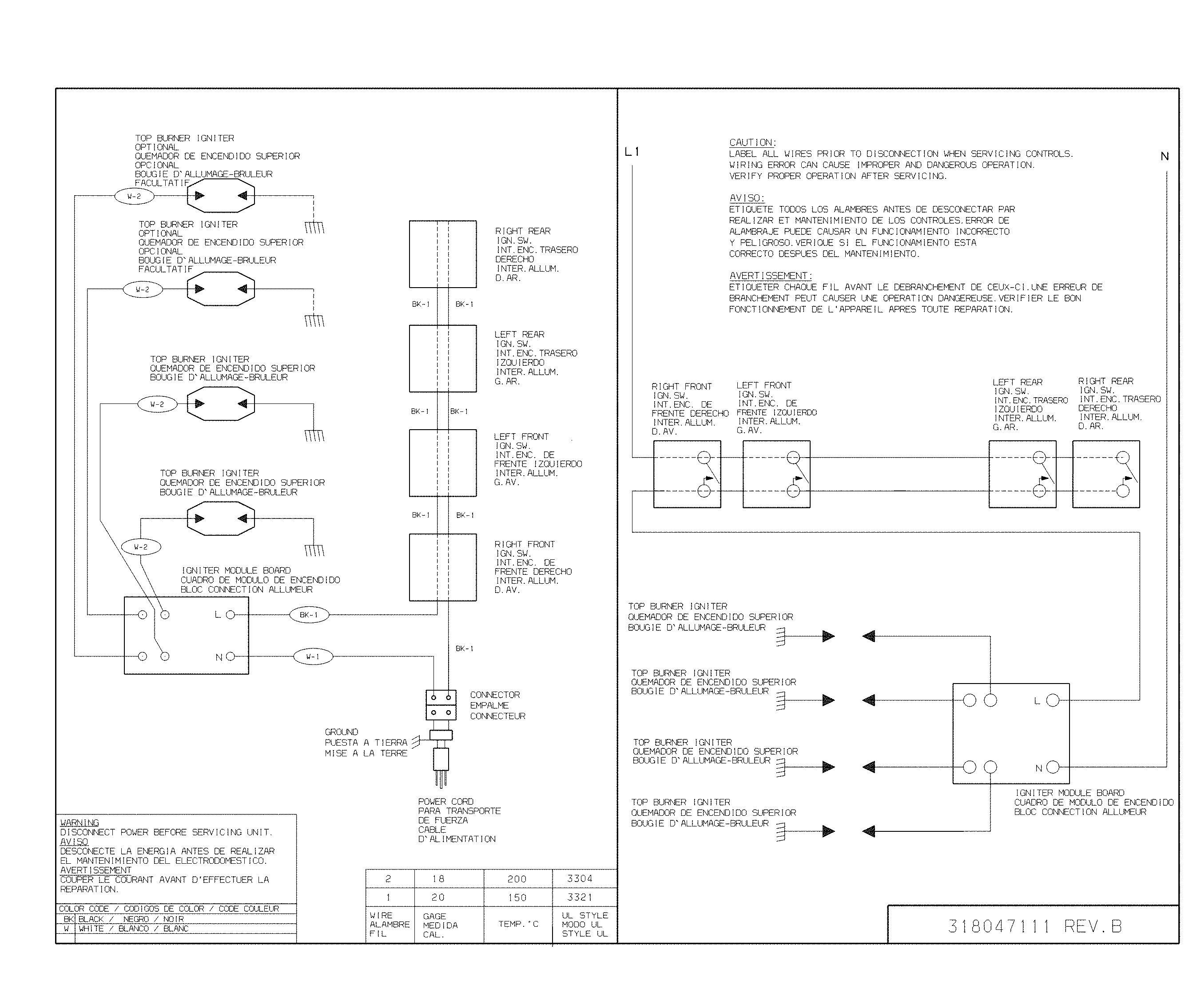Frigidaire FFGC3026SWC wiring diagram diagram